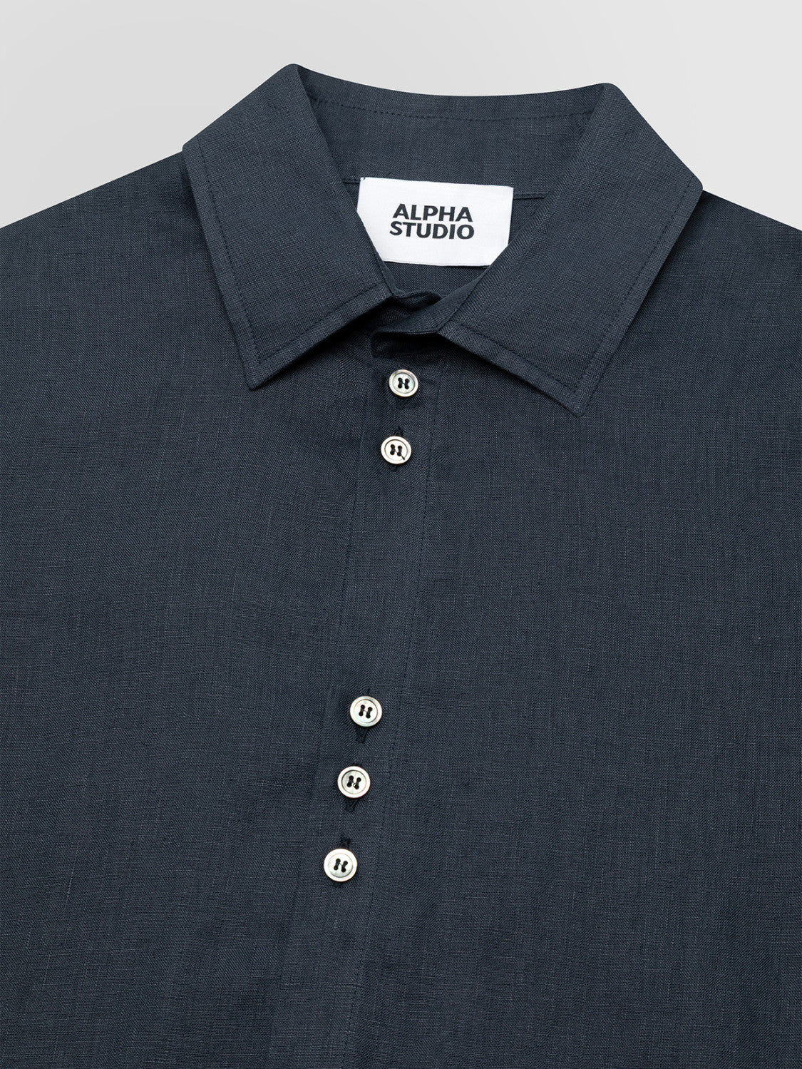 ALPHA STUDIO Camicia Uomo AU-5370L 1001 BLU NOTTE - Image 3