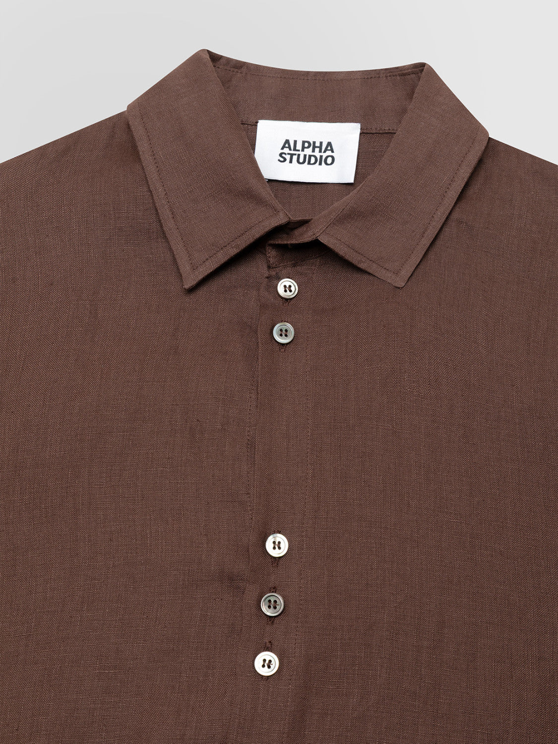 ALPHA STUDIO Camicia Uomo AU-5370L 1009 CIOCCOLATO - Image 3