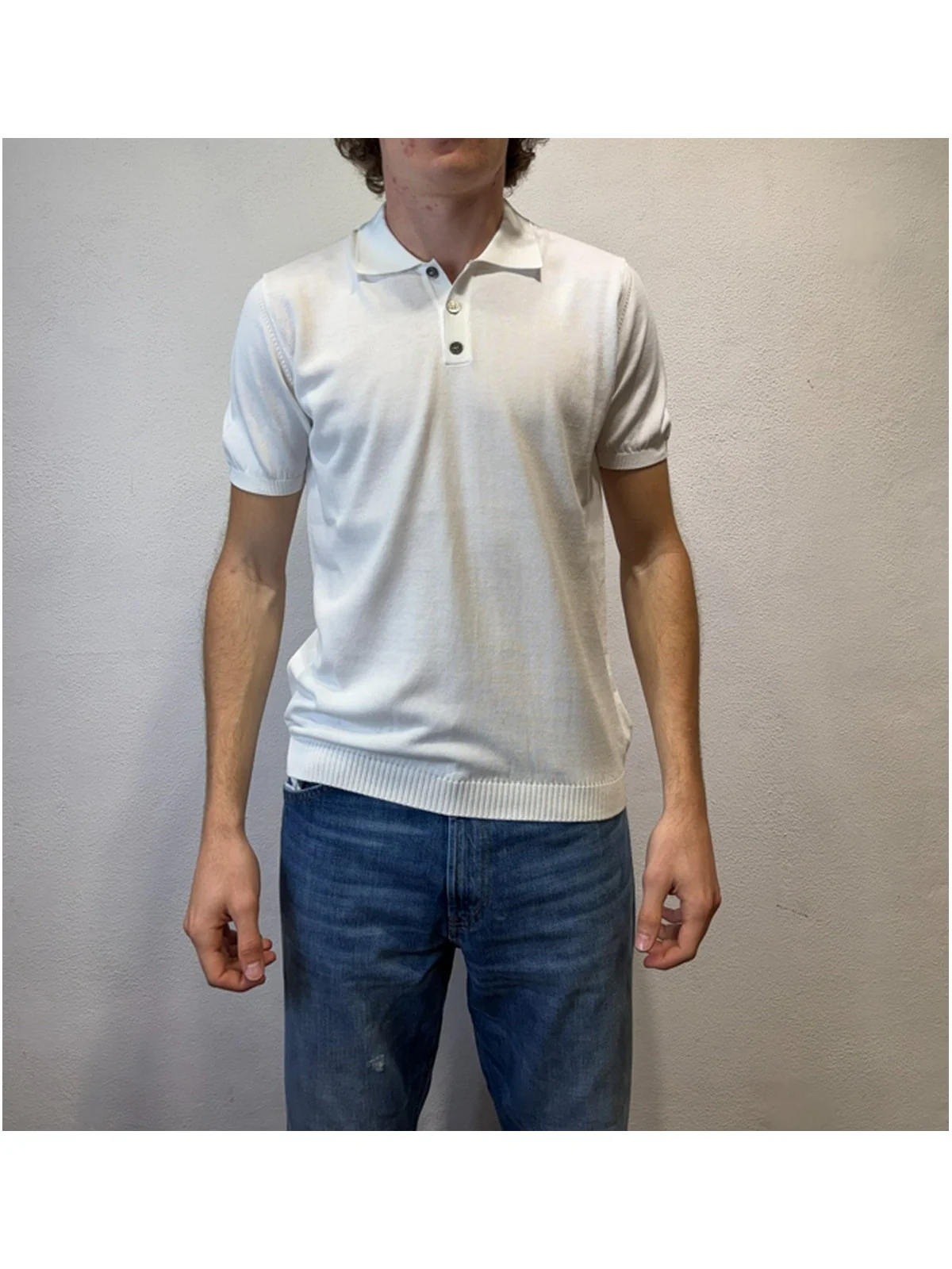 ALPHA STUDIO Polo Uomo  AU-5043B 1000 Bianco - Image 4