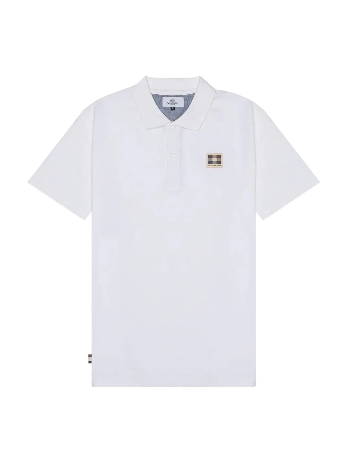 AQUASCUTUM Polo Uomo ACTIVE CHECK PATCH POLO AA-B004-PO001 BIANCO OPTICAL WHITE