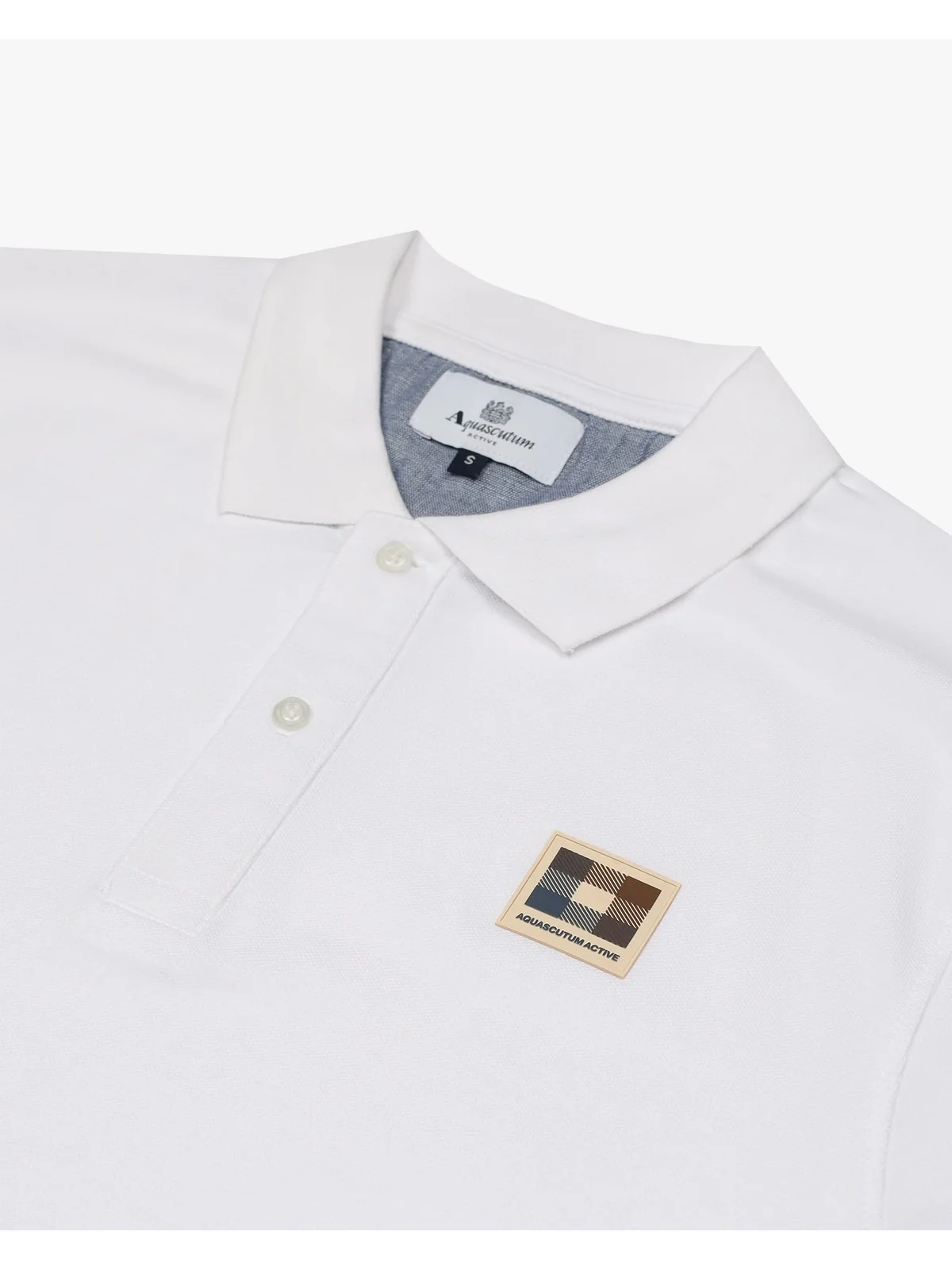 AQUASCUTUM Polo Uomo ACTIVE CHECK PATCH POLO AA-B004-PO001 BIANCO OPTICAL WHITE - Image 2