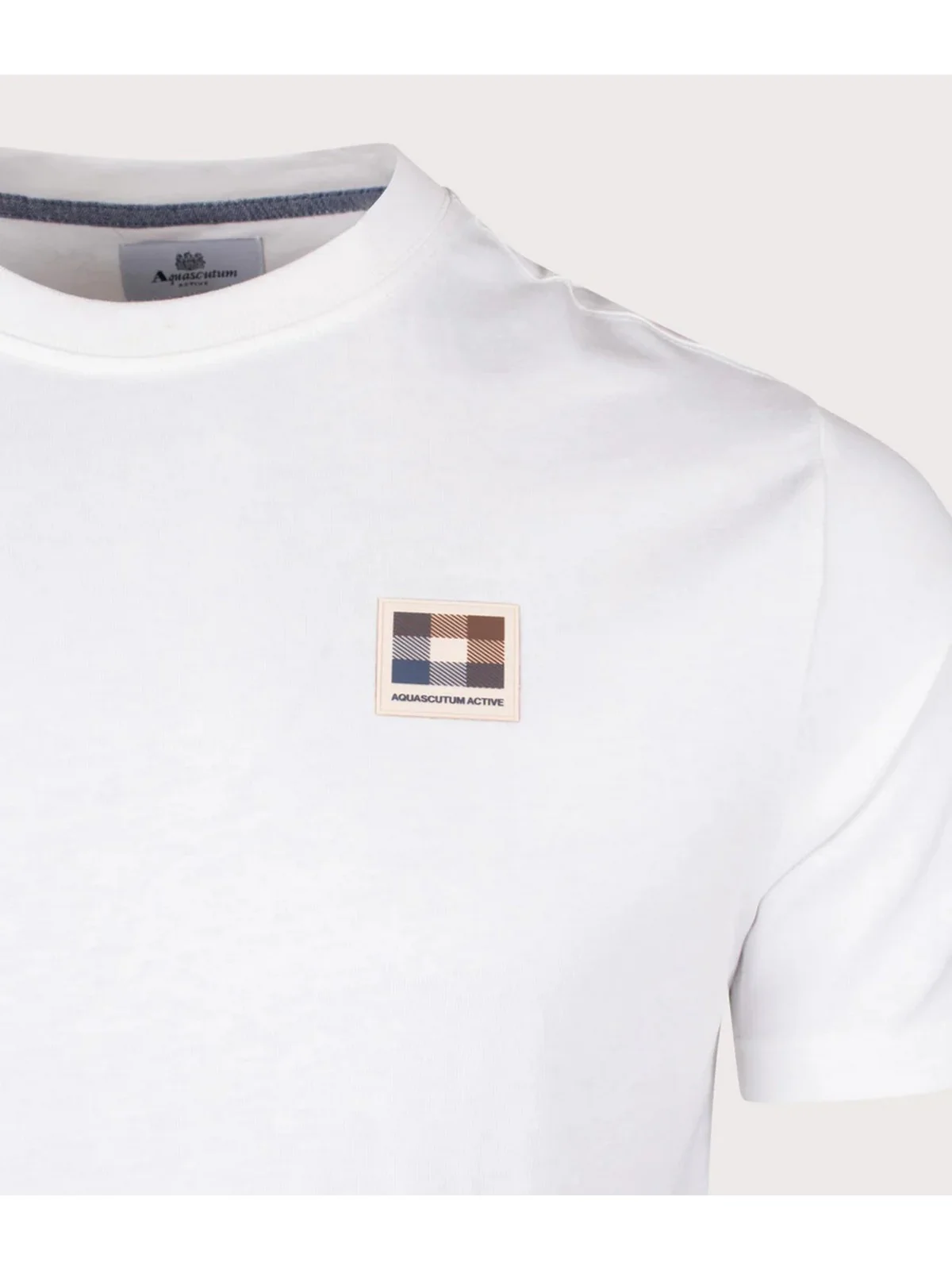 AQUASCUTUM T-shirt Uomo ACTIVE CLUB CHECK PATCH T-SHIRT AA-B004-TS011 BIANCO OPTICAL WHITE - Image 2