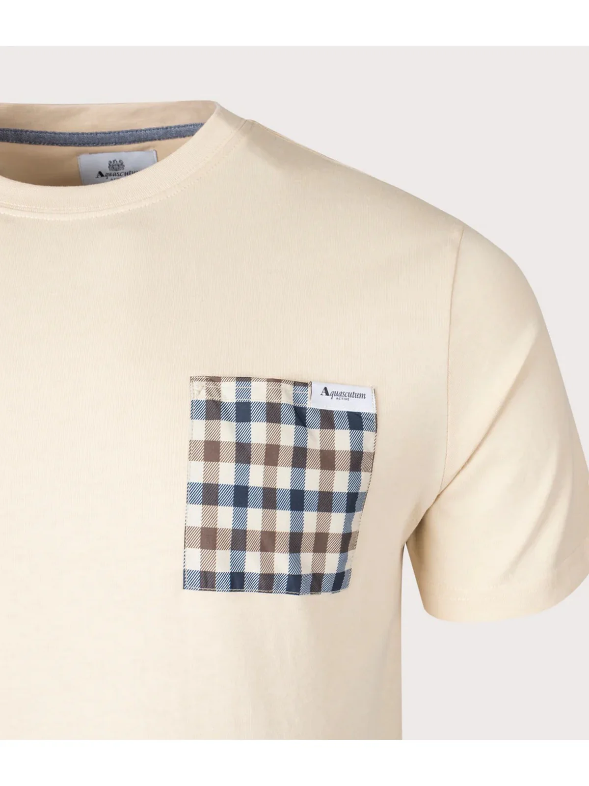 AQUASCUTUM T-shirt Uomo ACTIVE CLUB CHECK POCKET T-SHIRT AA-B004-TS003 BEIGE BEIGE - Image 2