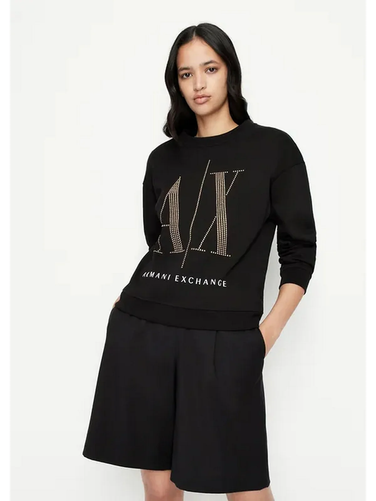 ARMANI EXCHANGE Felpa Donna  8NYM01 YJ68Z 8268 Nero - Image 2