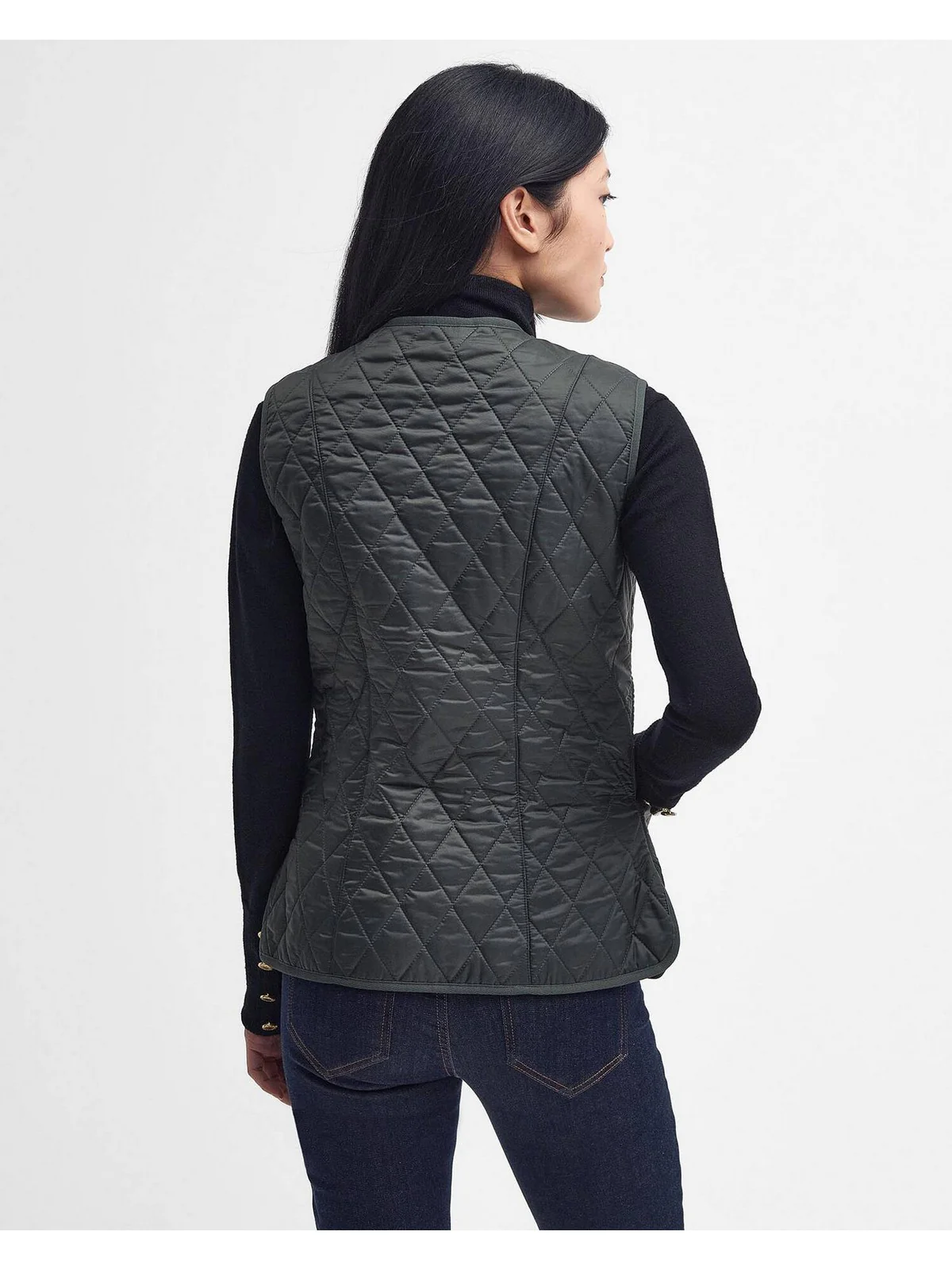 BARBOUR Gilet Donna FLEECE BETTY LINER LLI0003 OL71 DARK OLIVE - Image 3