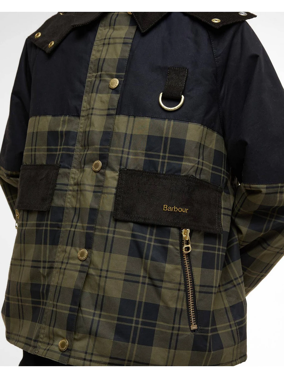 BARBOUR Giubbino Donna ELAINE LSP0253 OL51 OLIVE CHECK/BLACK - Image 2