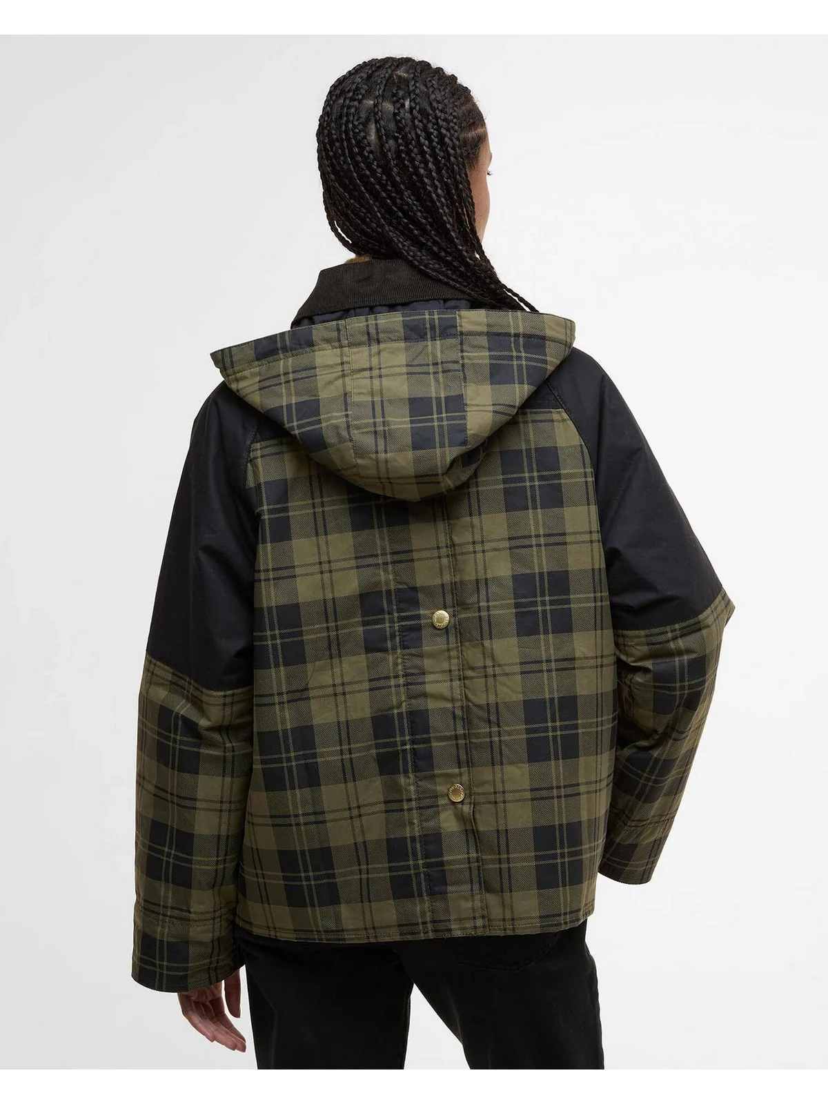 BARBOUR Giubbino Donna ELAINE LSP0253 OL51 OLIVE CHECK/BLACK - Image 3