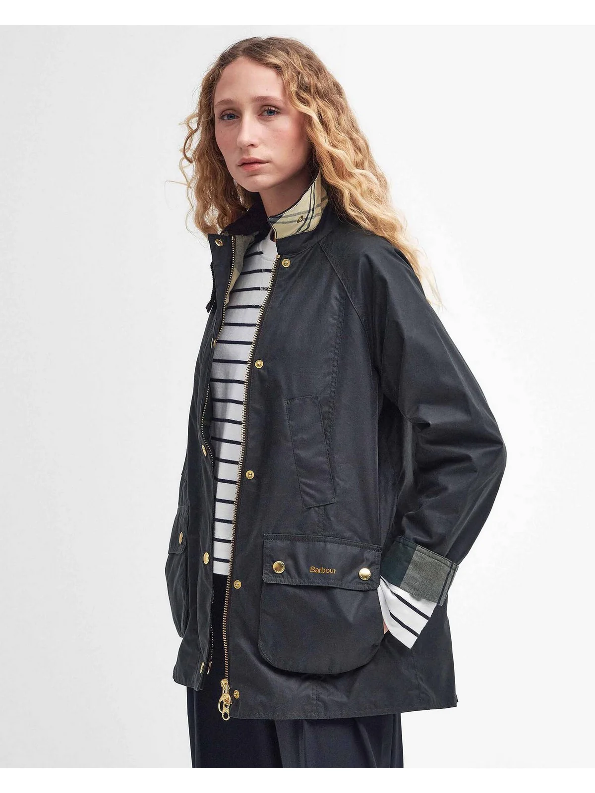 BARBOUR Giubbino Donna MODERN BEADNELL WAX LWX1402 SG51 SAGE/ANCIENT - Image 3
