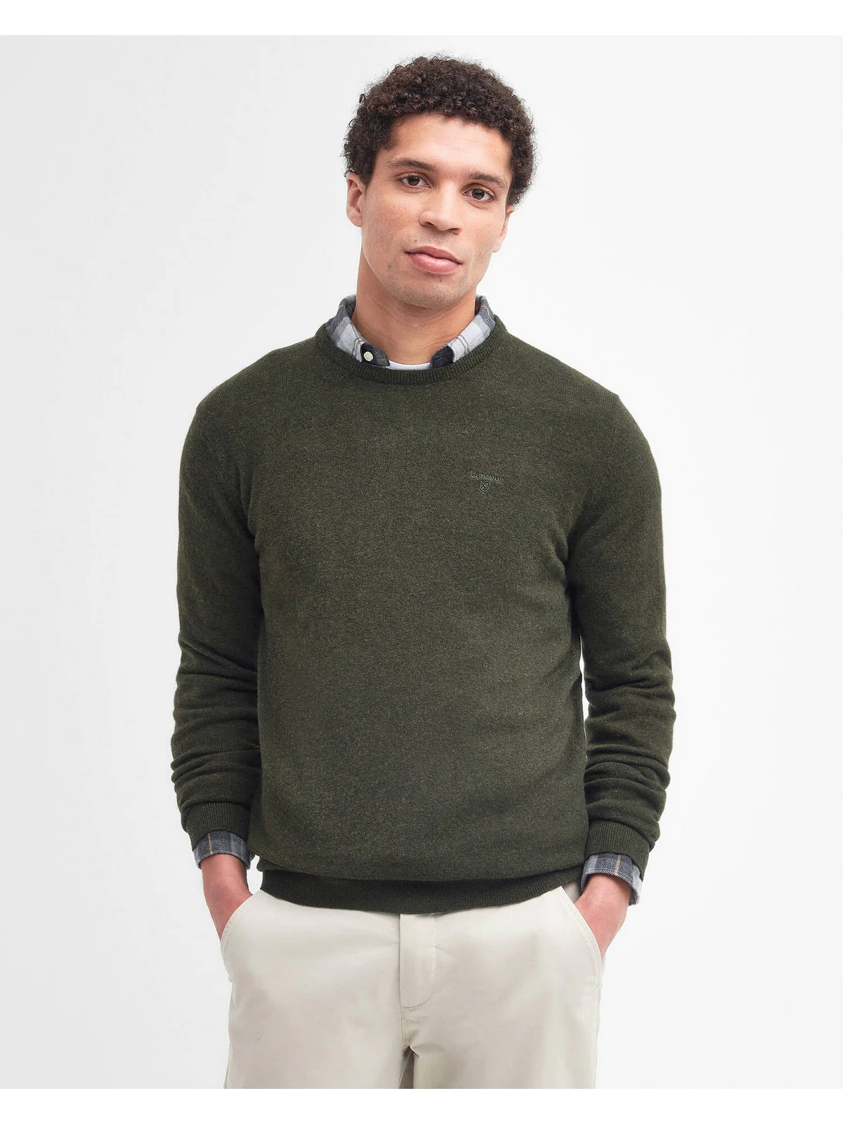 BARBOUR Maglione Uomo ESSENTIAL L MKN0345 GN71 SEAWEED - Image 4