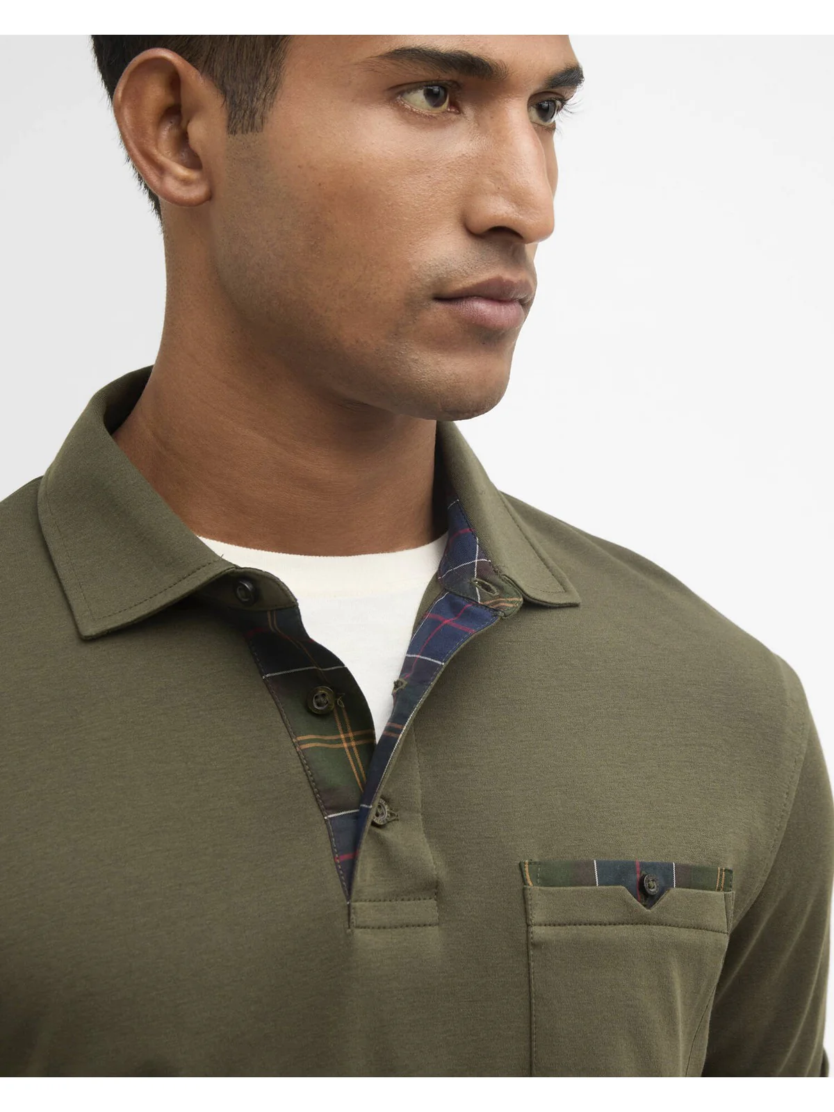 BARBOUR Polo Uomo PREMIUM CORPATCH TAILORED POLO MML1496 OL71 DARK OLIVE - Image 4