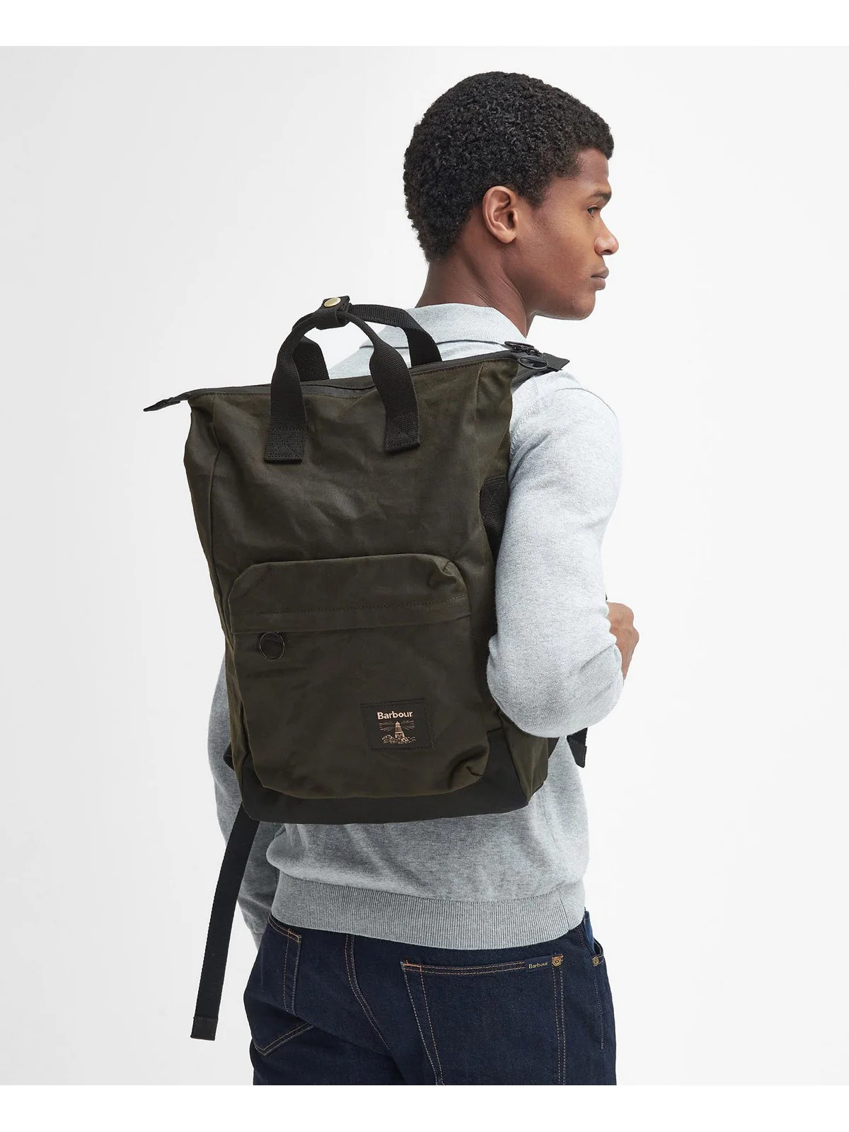 BARBOUR Zaino Uomo FIELD RIEVER UBA0714 OL71 OLIVE/BLACK - Image 2