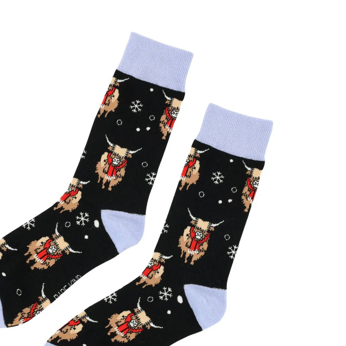 BARE KIND Calzini Unisex adulto  CHRISTMAS HIGHLAND COW NERO - Image 2