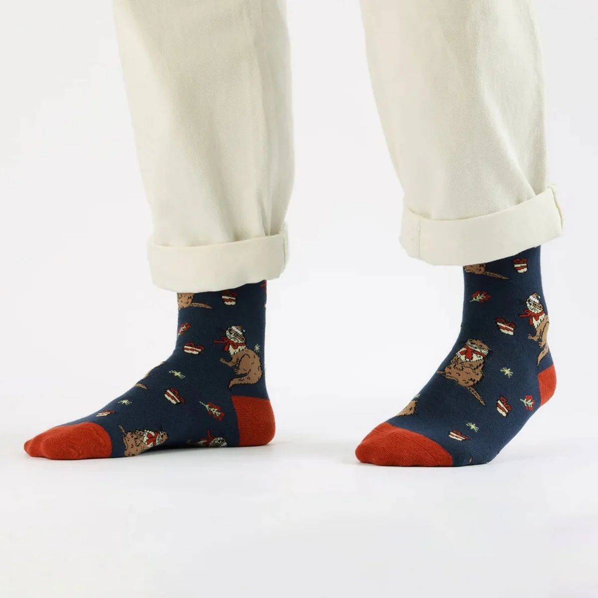 BARE KIND Calzini Unisex adulto  OTTERS BLU/ARANCIO - Image 4