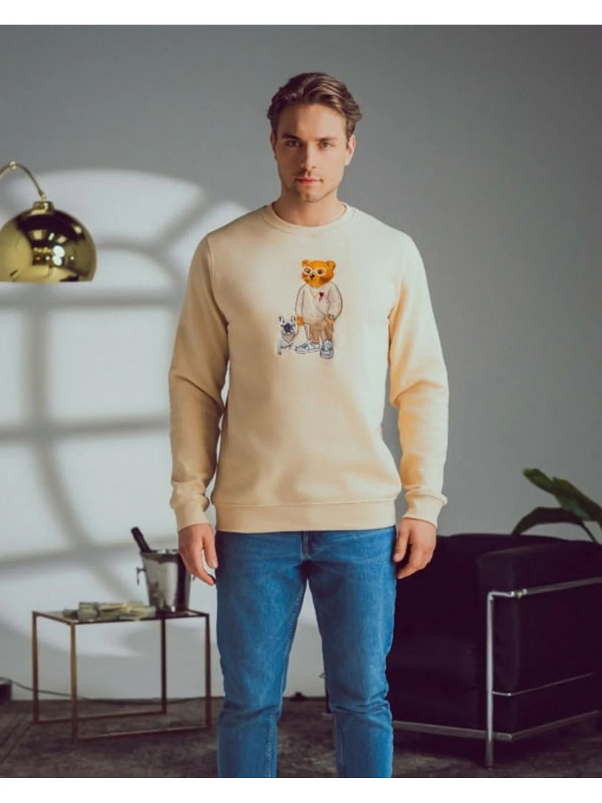 BARON FILOU Felpa Uomo  PULLOVER FILOU LXXXVIII Beige - Image 3