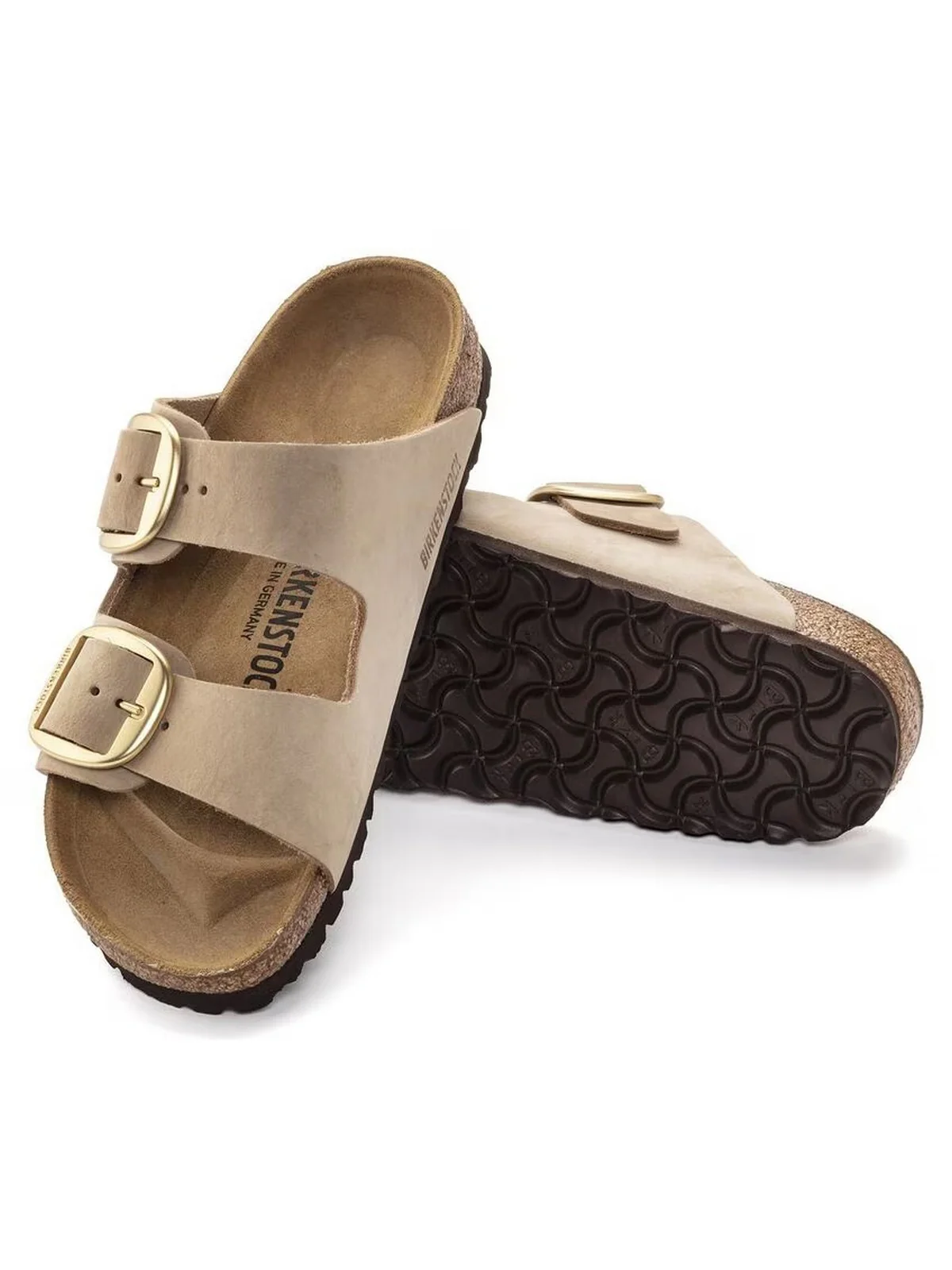 BIRKENSTOCK Sandalo Donna Arizona Big Buckle sandcastle, Nubuck Leather 1024064 Beige - Image 2