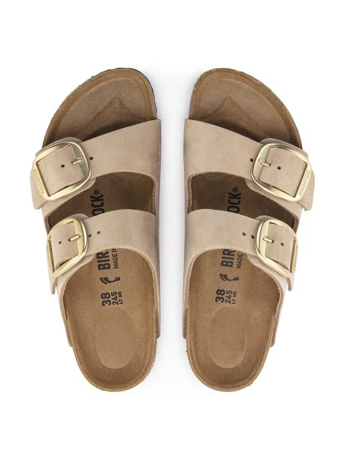 BIRKENSTOCK Sandalo Donna Arizona Big Buckle sandcastle, Nubuck Leather 1024064 Beige - Image 3