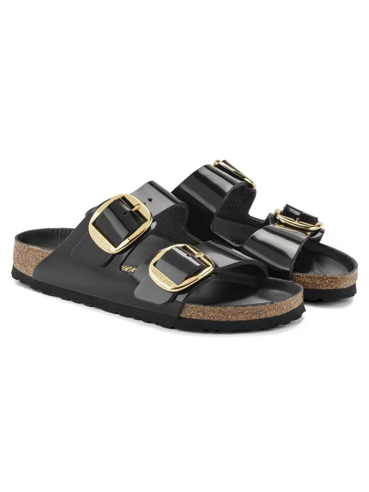 BIRKENSTOCK Sandalo Donna Arizona Big Buckle HEX shine black,Natural Leather 1021476 Nero - Image 4