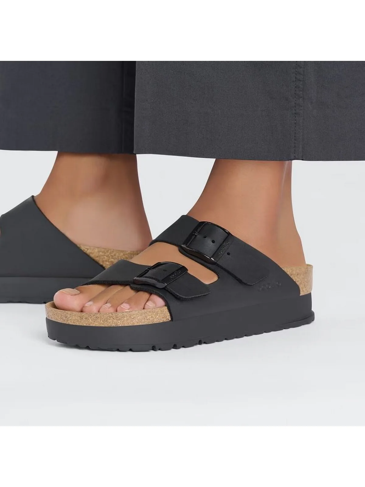 BIRKENSTOCK Sandalo Donna Arizona Platf black veg, Birko Flor 1027395 Nero - Image 3