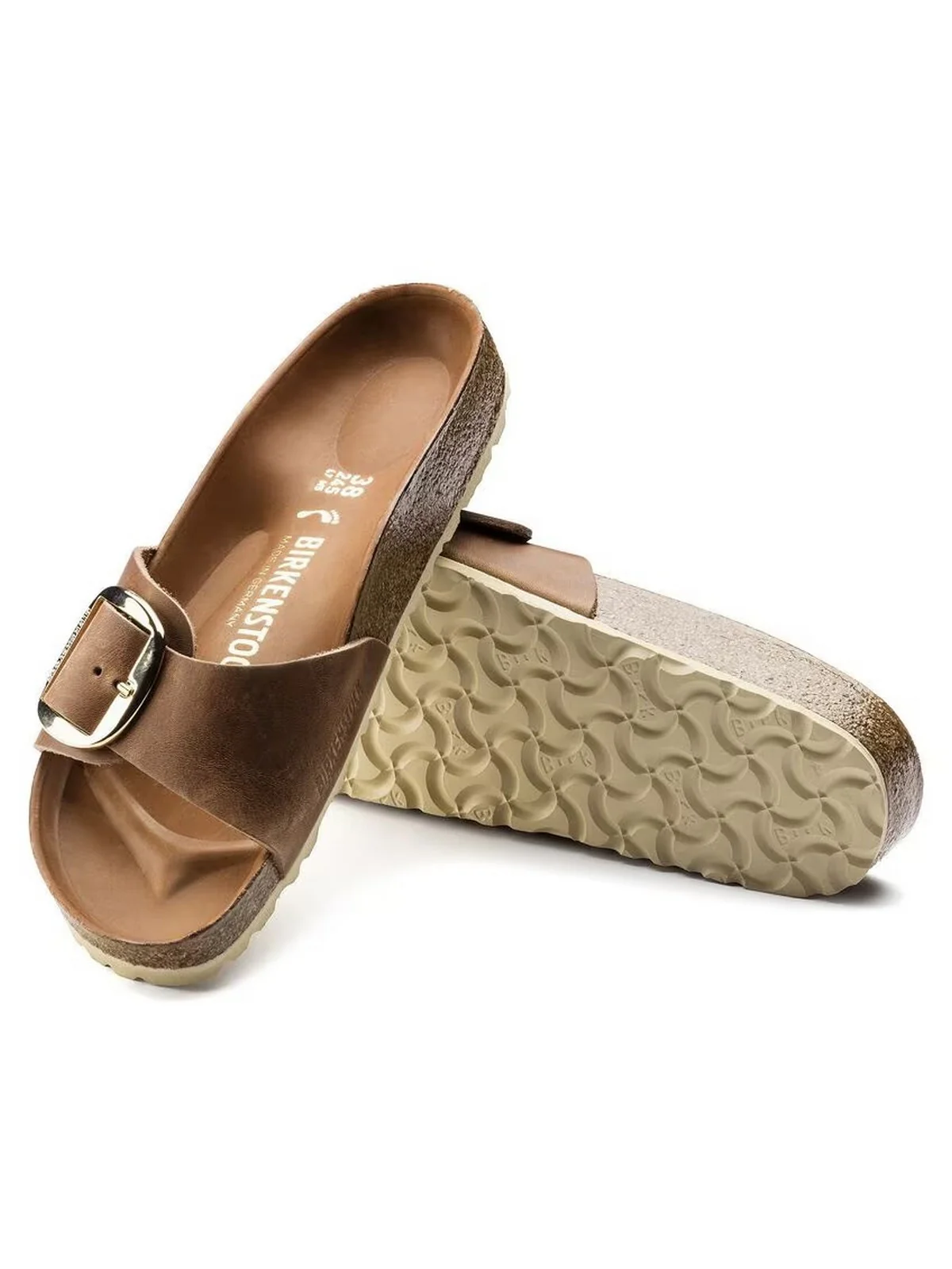 BIRKENSTOCK Sandalo Donna Madrid Big Buckle cognac, Oiled Leather 1006525 Marrone - Image 6