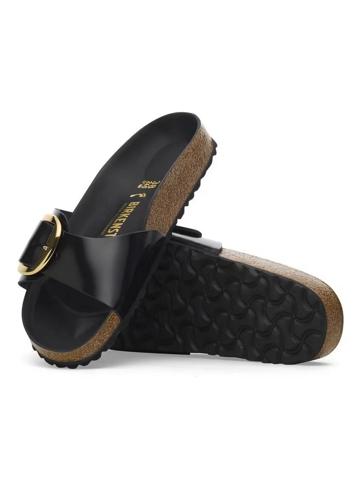 BIRKENSTOCK Sandalo Donna Madrid Big Buckle shine black, Natural Leather 1022650 Nero - Image 2