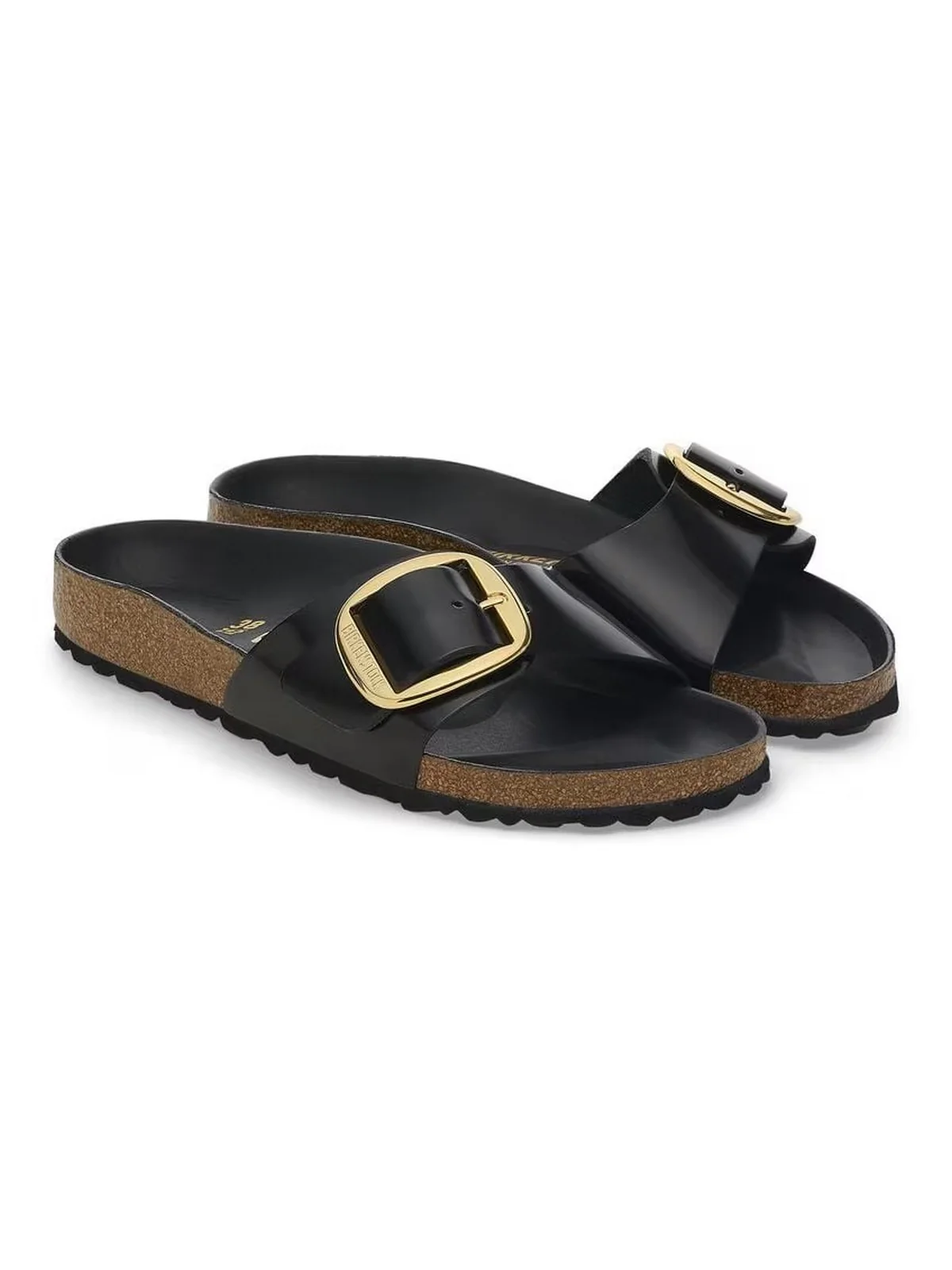 BIRKENSTOCK Sandalo Donna Madrid Big Buckle shine black, Natural Leather 1022650 Nero - Image 4