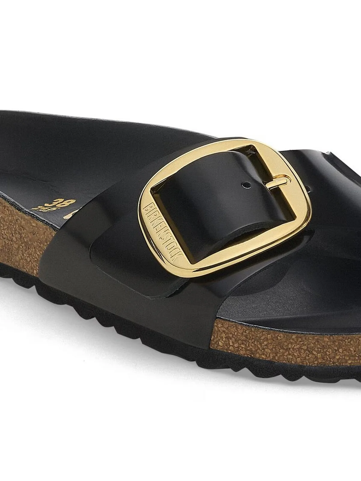 BIRKENSTOCK Sandalo Donna Madrid Big Buckle shine black, Natural Leather 1022650 Nero - Image 6