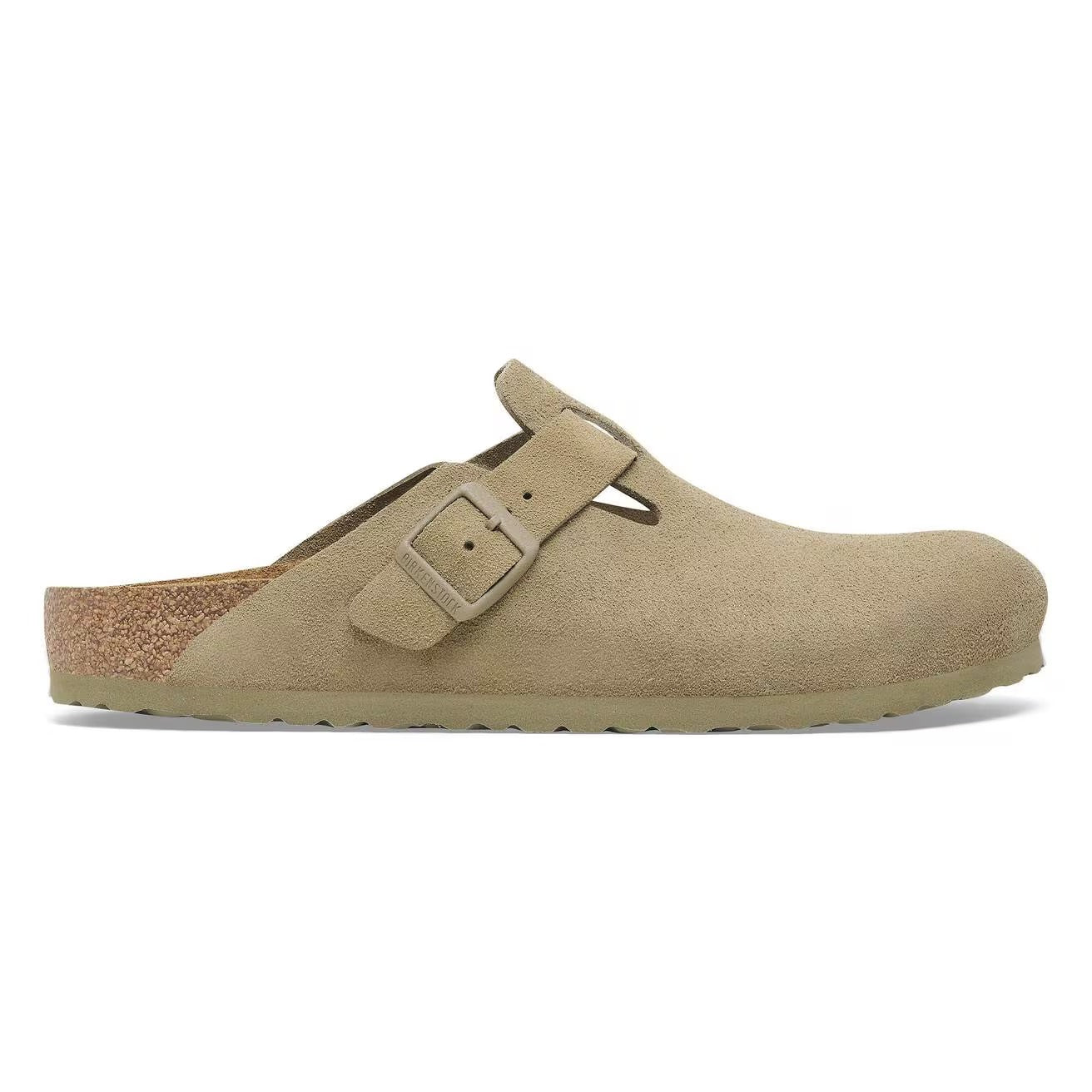 BIRKENSTOCK Sandalo Unisex adulto Boston faded khaki, Suede Leather 1025844 KHAKI - Image 3