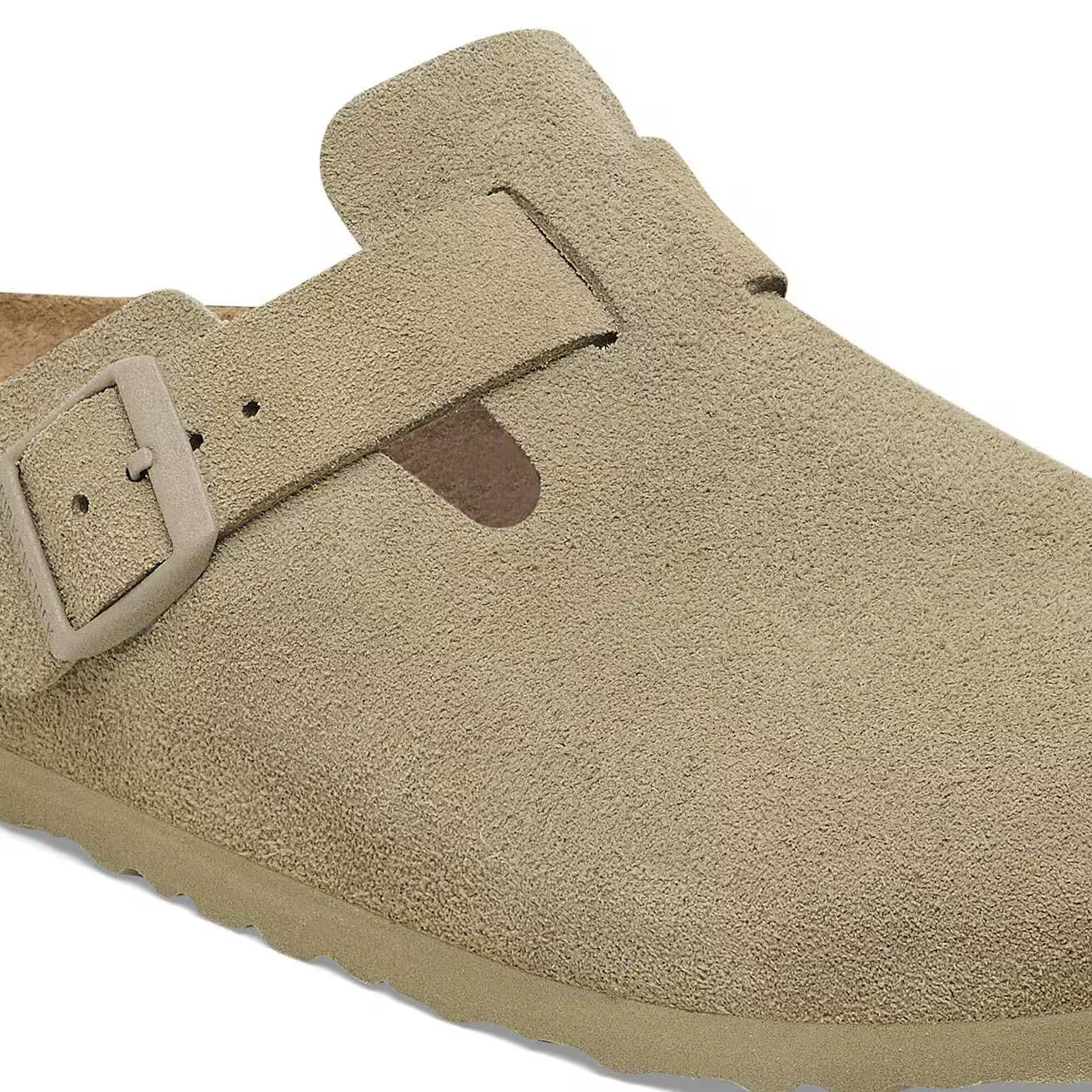 BIRKENSTOCK Sandalo Unisex adulto Boston faded khaki, Suede Leather 1025844 KHAKI - Image 5