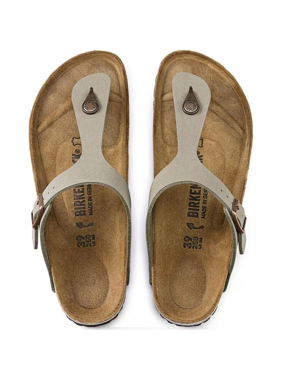 BIRKENSTOCK Sandalo Unisex adulto Gizeh stone, Birkibuc 043391 Grigio - Image 3