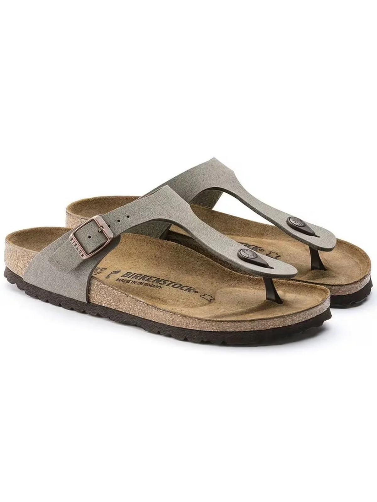 BIRKENSTOCK Sandalo Unisex adulto Gizeh stone, Birkibuc 043391 Grigio - Image 4
