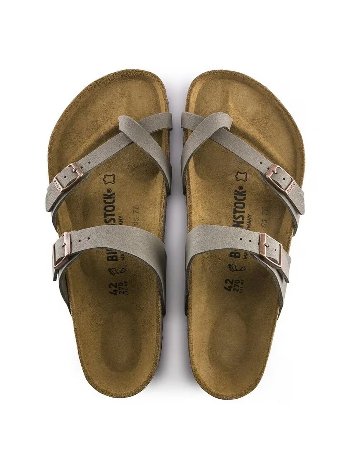 BIRKENSTOCK Sandalo Unisex adulto Mayari stone, Birkibuc 071071 Grigio - Image 3