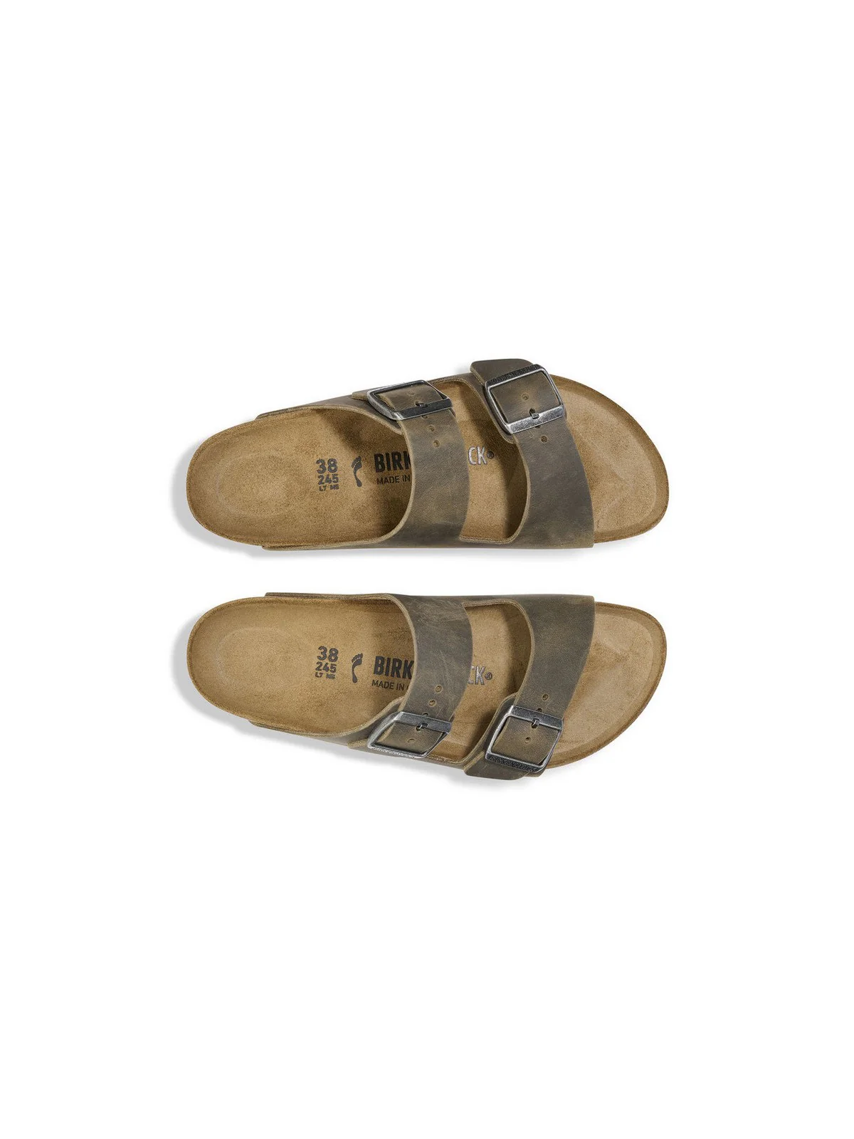 BIRKENSTOCK Sandalo Uomo Arizona faded khaki, Oiled Leather 1027039 Verde - Image 4