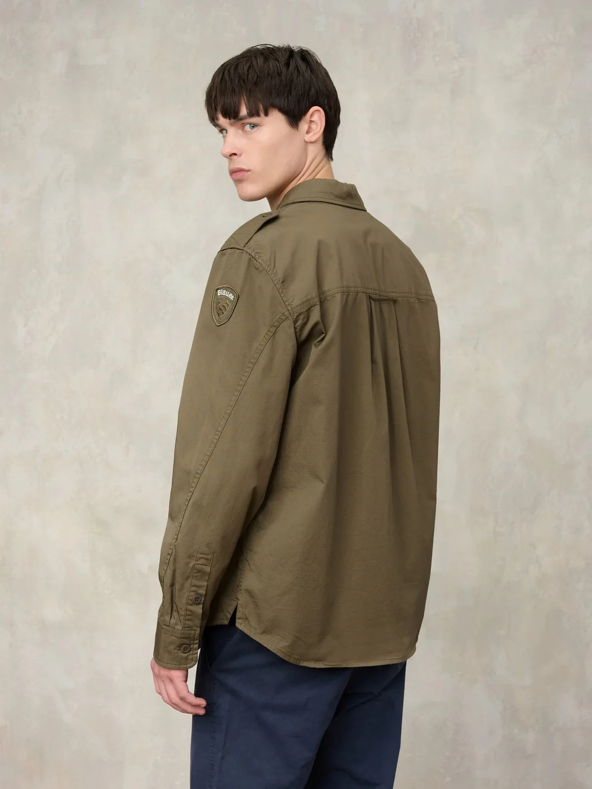 BLAUER Camicia Uomo LANGLEY 26SBLUS01358 007499 60H GREEN 60H - Image 2