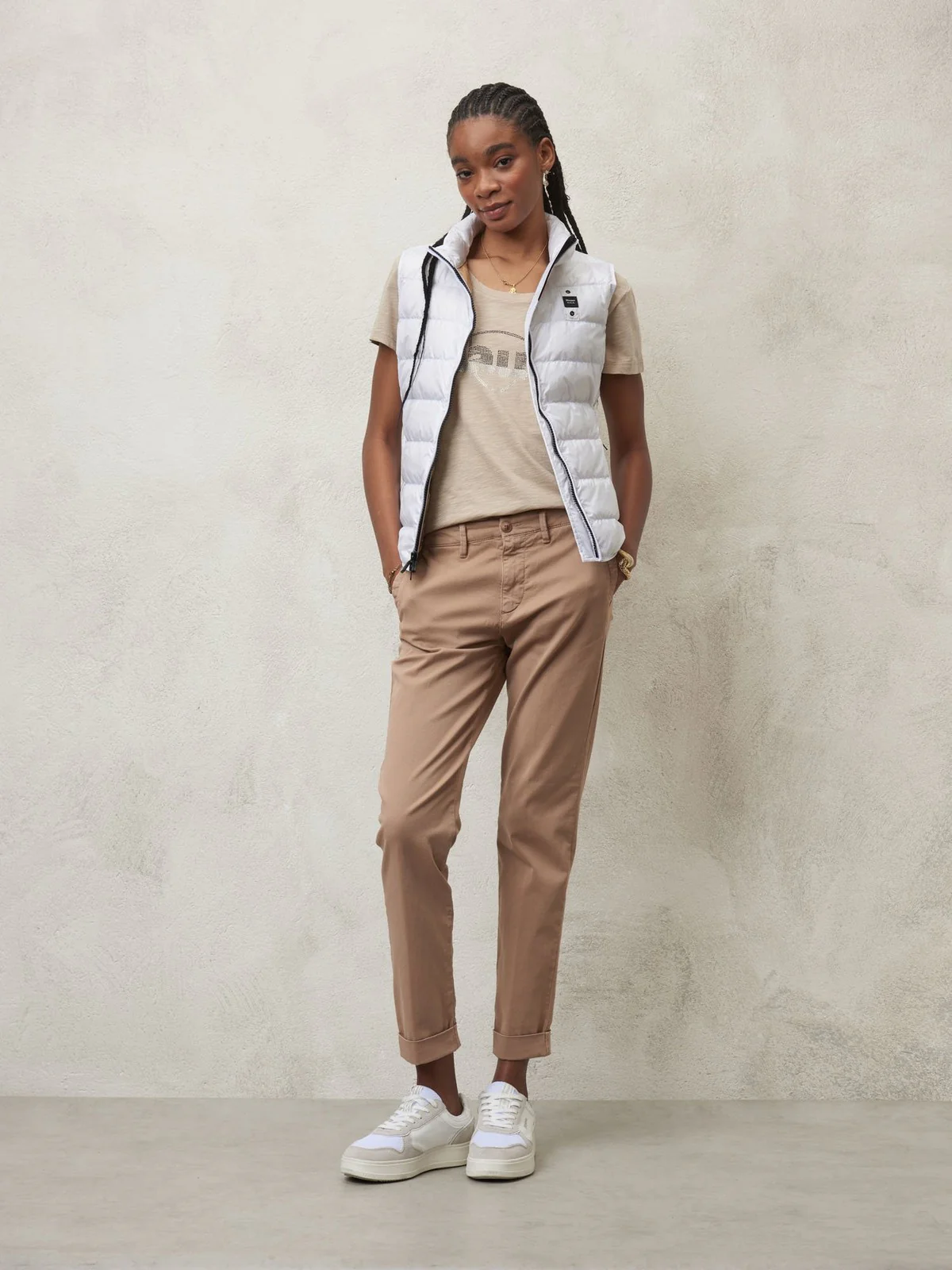 BLAUER Gilet Donna  24SBLDX03052 005050 100 Bianco - Image 2