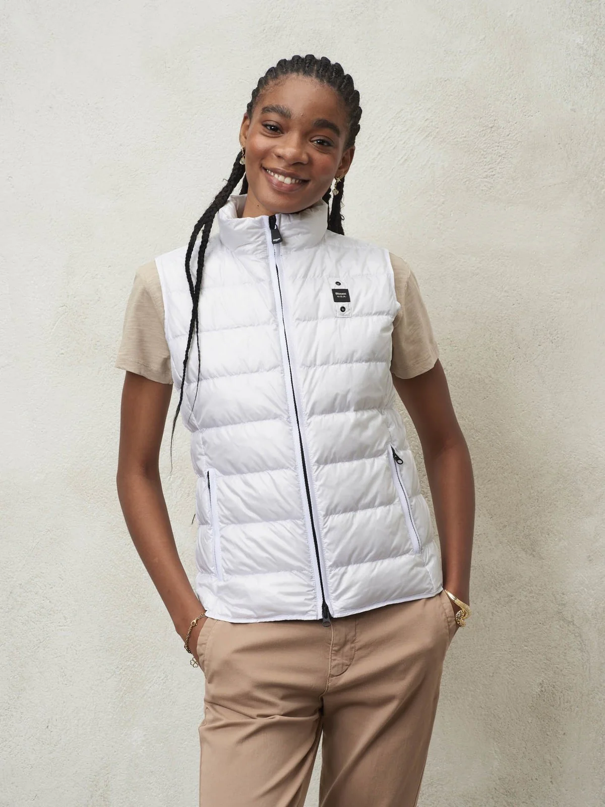 BLAUER Gilet Donna  24SBLDX03052 005050 100 Bianco - Image 3