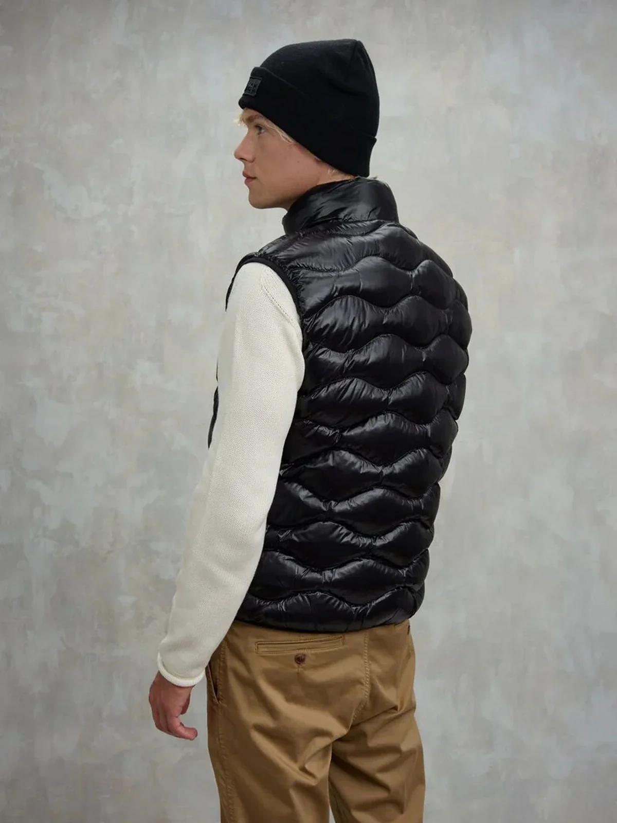 BLAUER Gilet Uomo DANNY 25WBLUX02081 005958 999EI NERO interno BEIGE 301 - Image 3