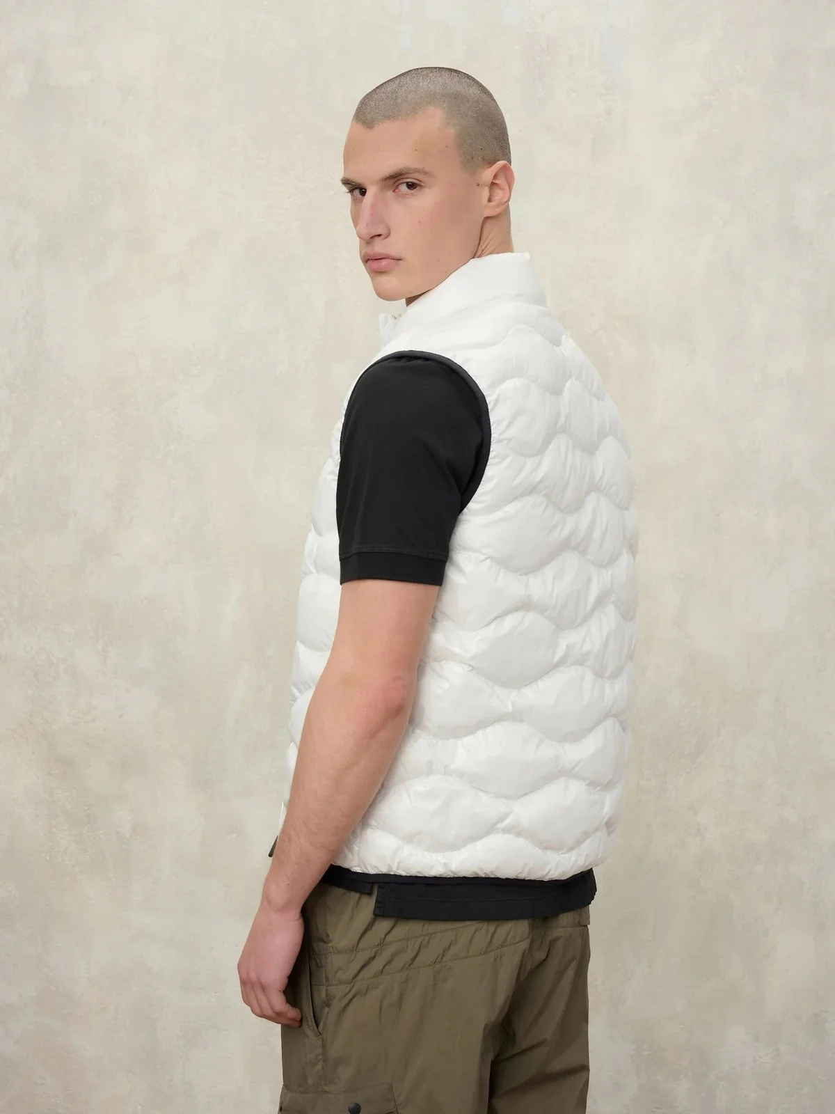 BLAUER Gilet Uomo DANNY 26SBLUX02184 005958 100GG BIANCO OTTICO int. GRIGIO NEBBIA - Image 3