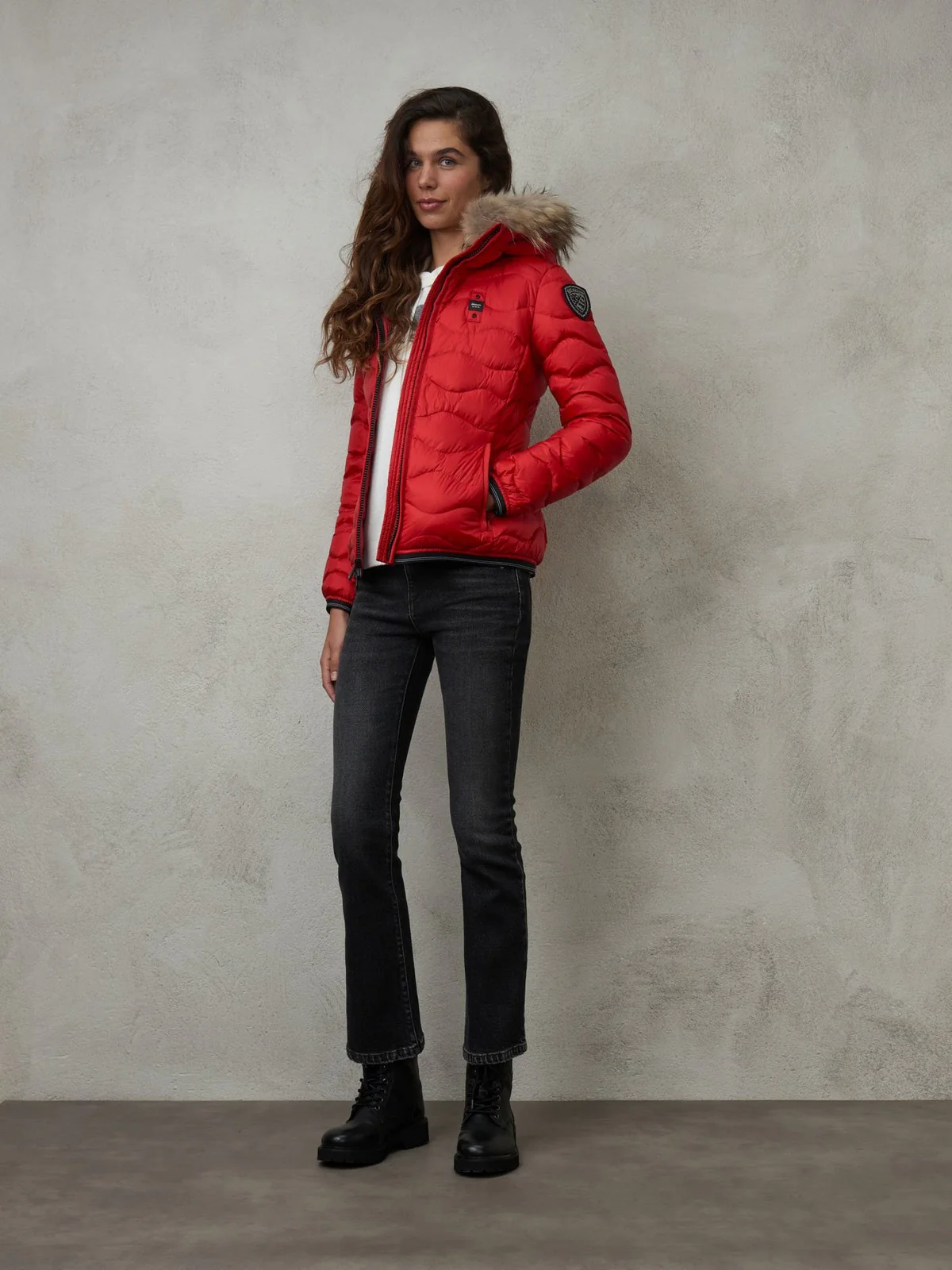 BLAUER Piumino Donna  23WBLDC03093 006047 552 Rosso - Image 3