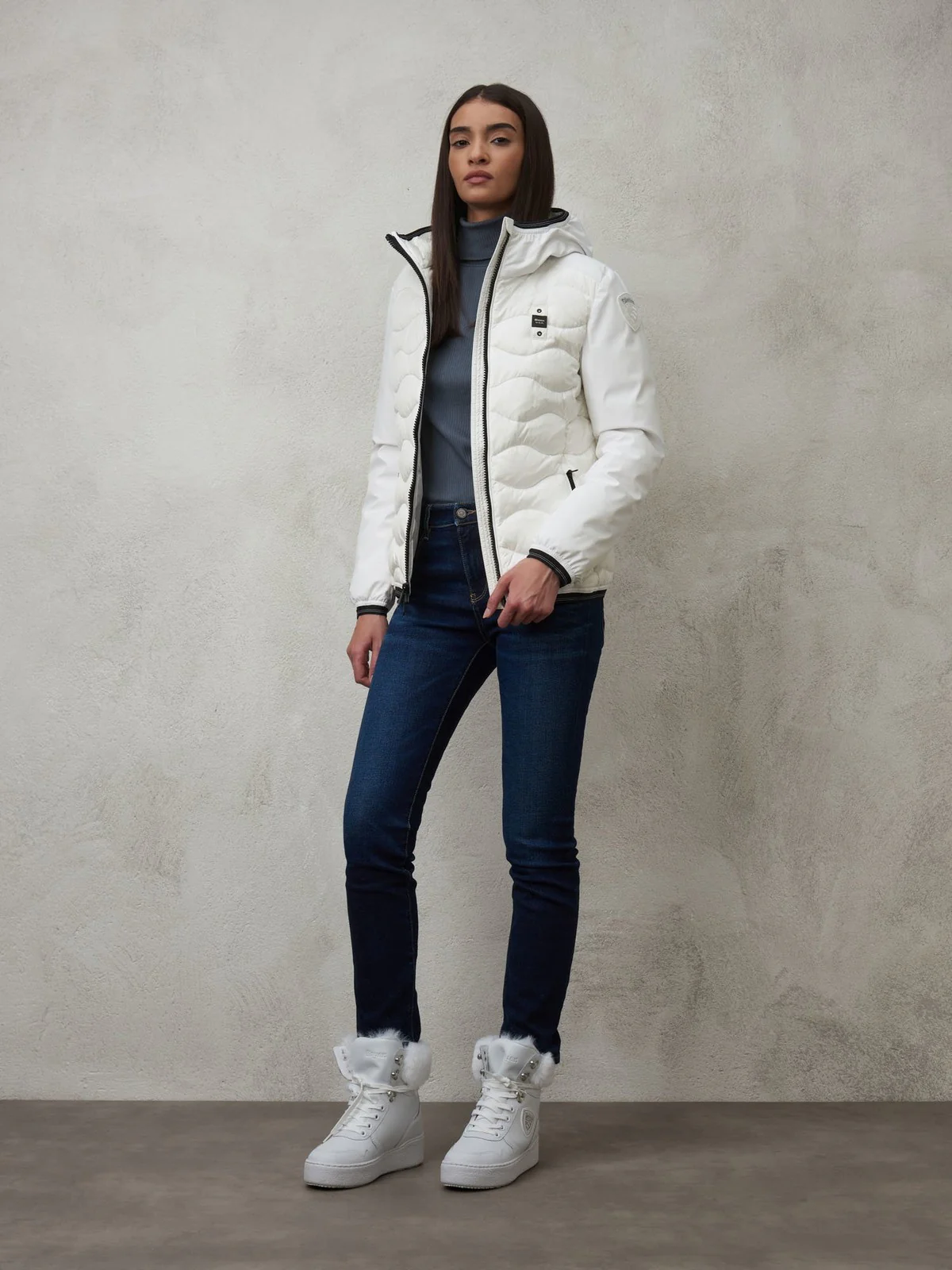 BLAUER Piumino Donna  23WBLDC08108 006628 102 Bianco - Image 3