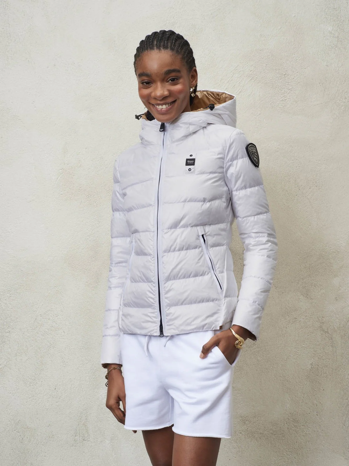 BLAUER Piumino Donna  24SBLDC03049 005050 100 Bianco - Image 2