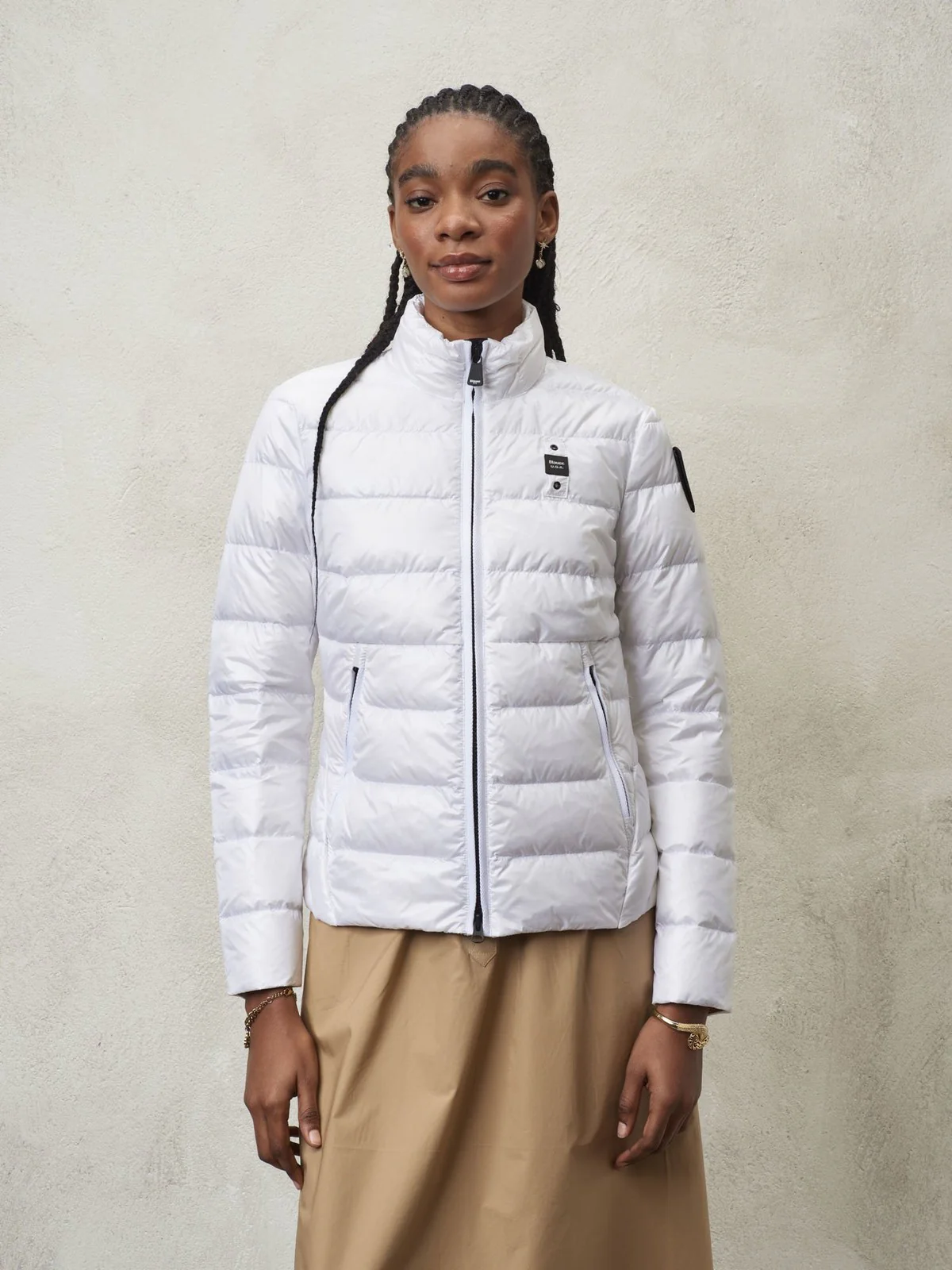 BLAUER Piumino Donna 24SBLDC03050 005050 100 Bianco - Image 2