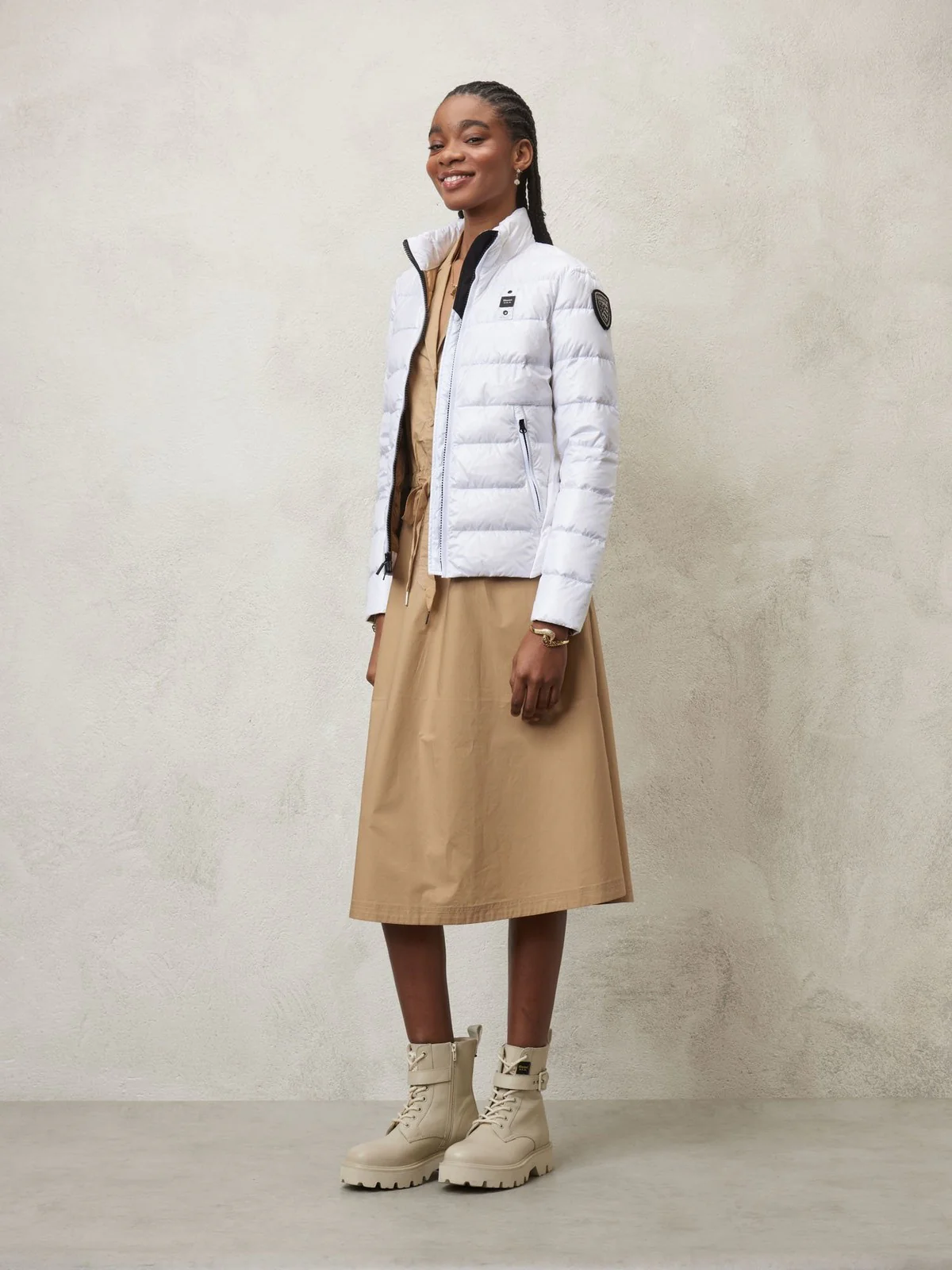 BLAUER Piumino Donna 24SBLDC03050 005050 100 Bianco - Image 3
