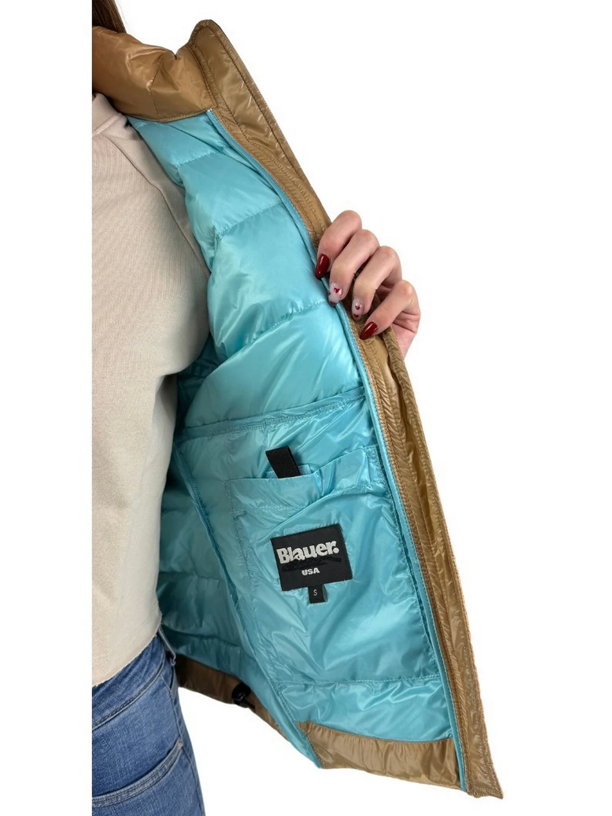 BLAUER Piumino Donna  24SBLDC03050 005050 287 Marrone - Image 5