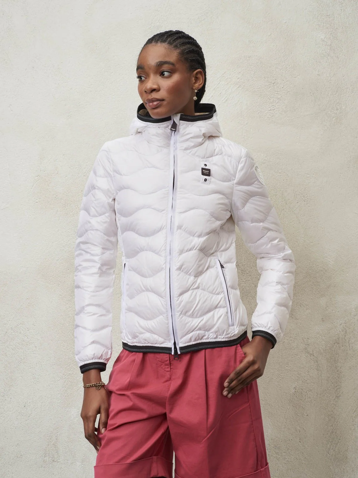 BLAUER Piumino Donna 24SBLDC03051 005050 100 Bianco - Image 2