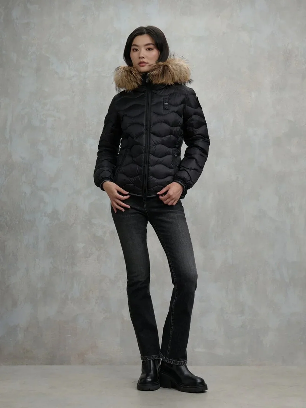 BLAUER Piumino Donna ALDIE 25WBLDC03096 006047 999EI NERO interno BEIGE 301 - Image 4