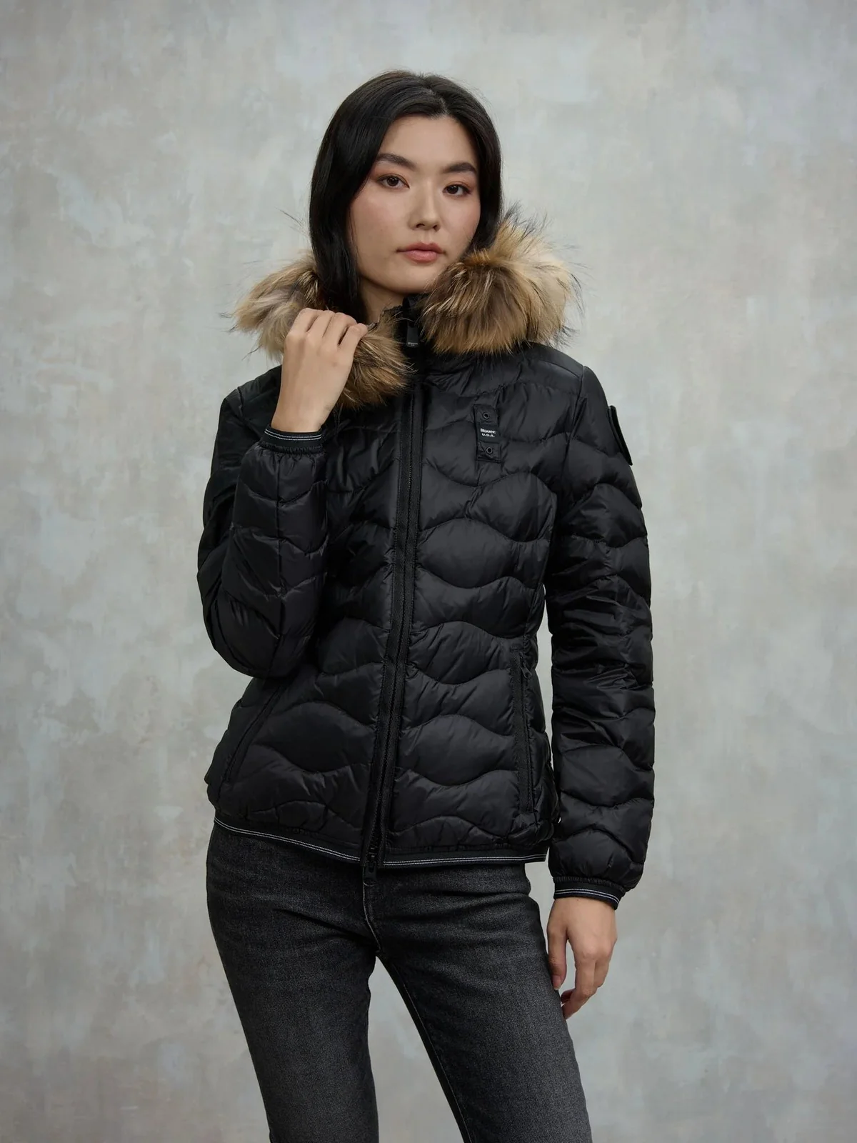 BLAUER Piumino Donna ALDIE 25WBLDC03096 006047 999EI NERO interno BEIGE 301 - Image 5