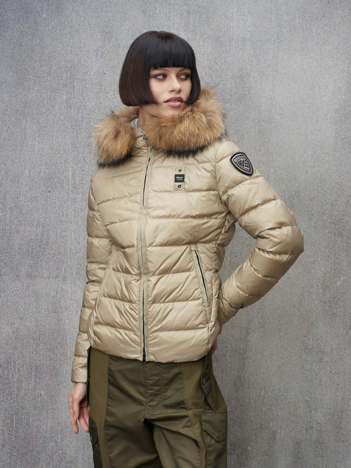 BLAUER Piumino Donna ARCADIA 24WBLDC03038 006950 301CB Beige - Image 4