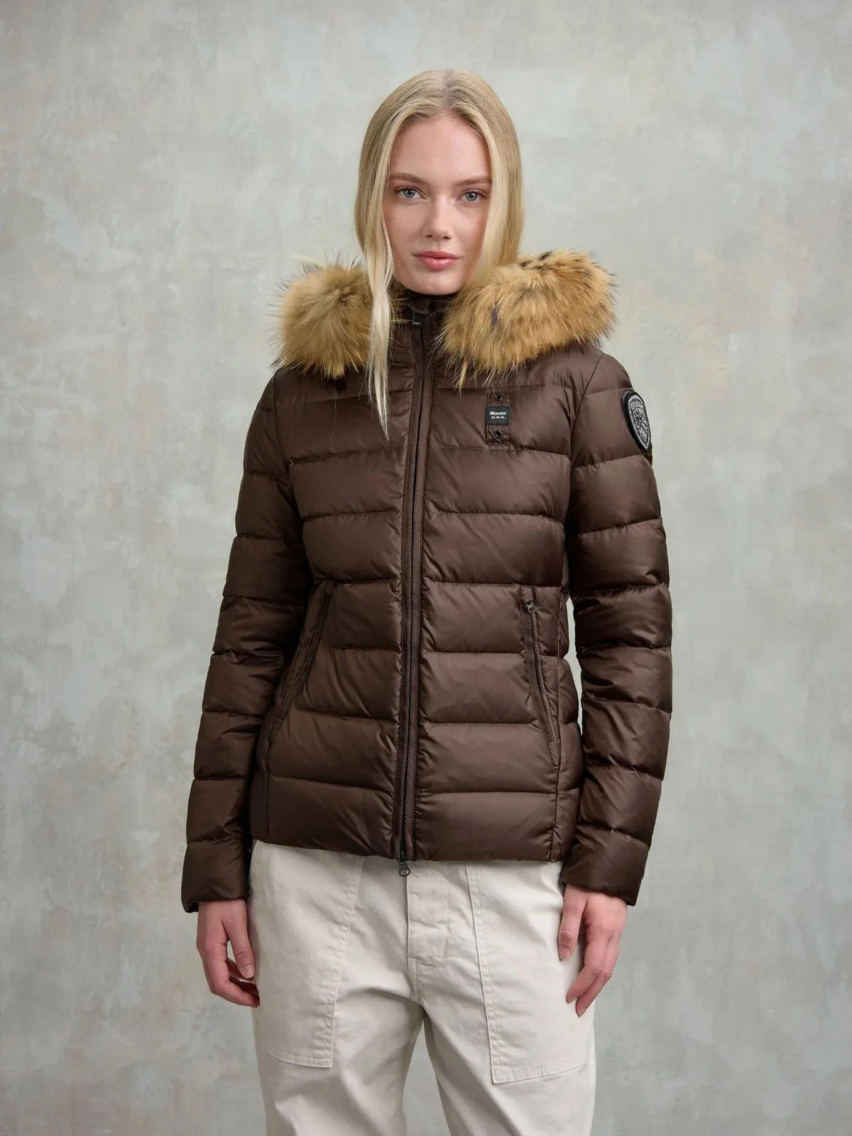 BLAUER Piumino Donna ARCADIA 25WBLDC03099 A06047 365EI CASTAGNA int. BEIGE 301 - Image 5