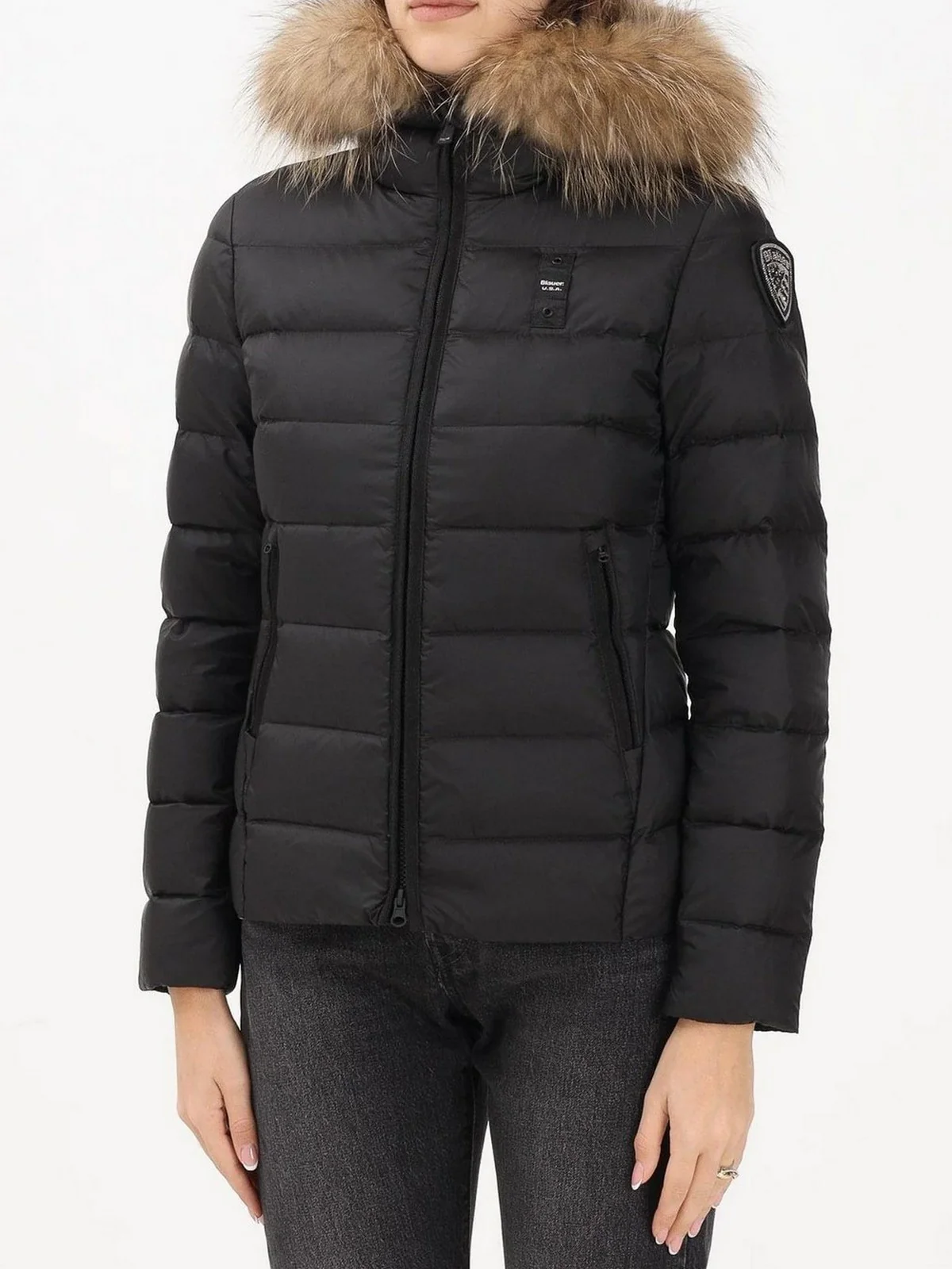 BLAUER Piumino Donna ARCADIA 25WBLDC03099 A06047 999EI NERO interno BEIGE 301 - Image 2