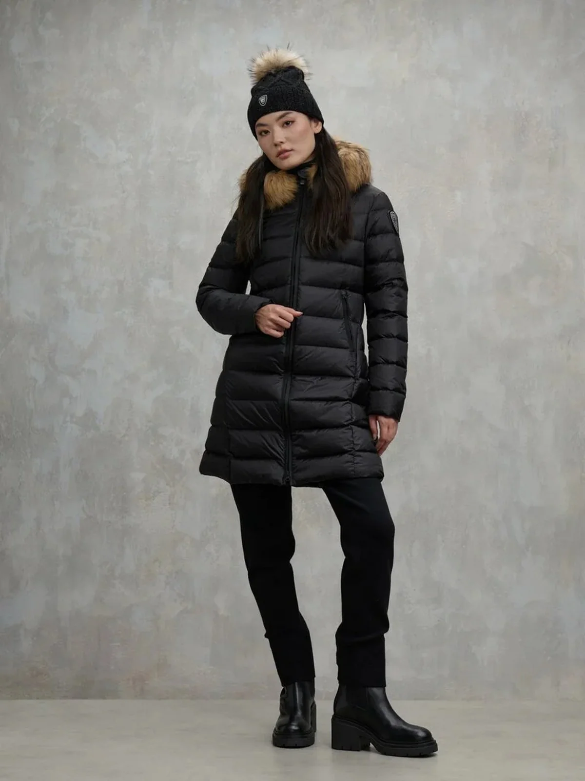 BLAUER Piumino Donna Kristin 25WBLDK03103 006047 999EI NERO interno BEIGE 301 - Image 4